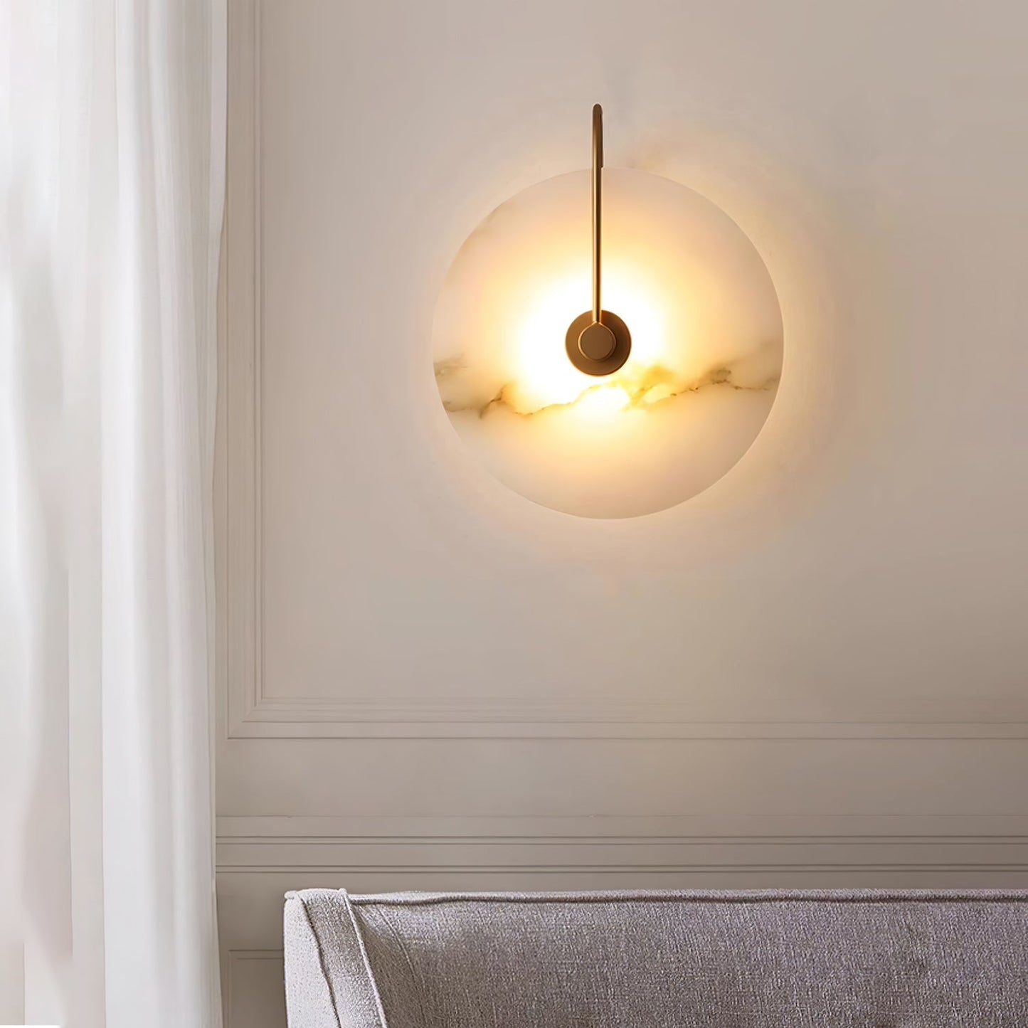 Round Disc Wall Lamp Sconce | Modern Ambient Wall Light for Bedroom and Living