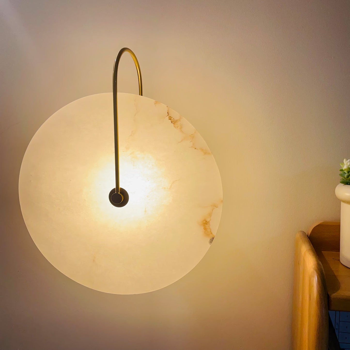 Round Disc Wall Lamp Sconce | Modern Ambient Wall Light for Bedroom and Living