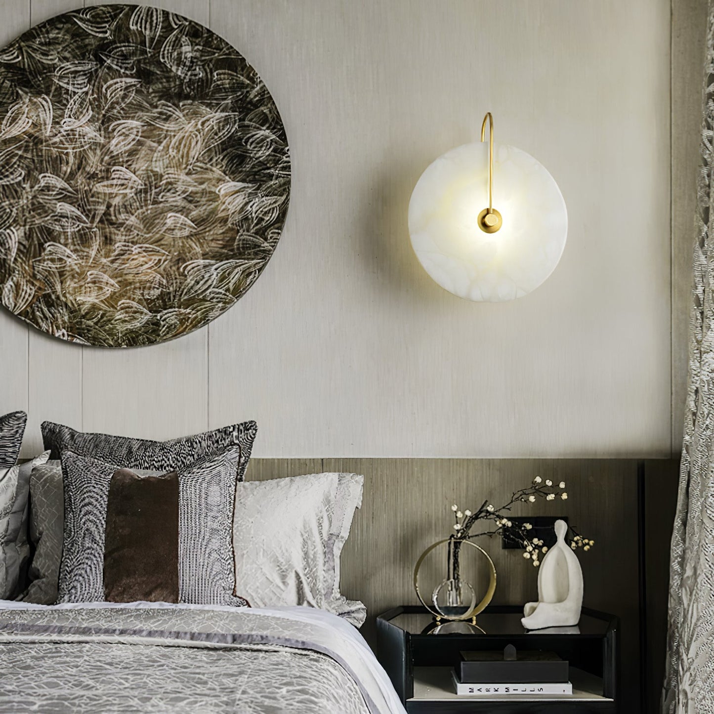 Round Disc Wall Lamp Sconce | Modern Ambient Wall Light for Bedroom and Living