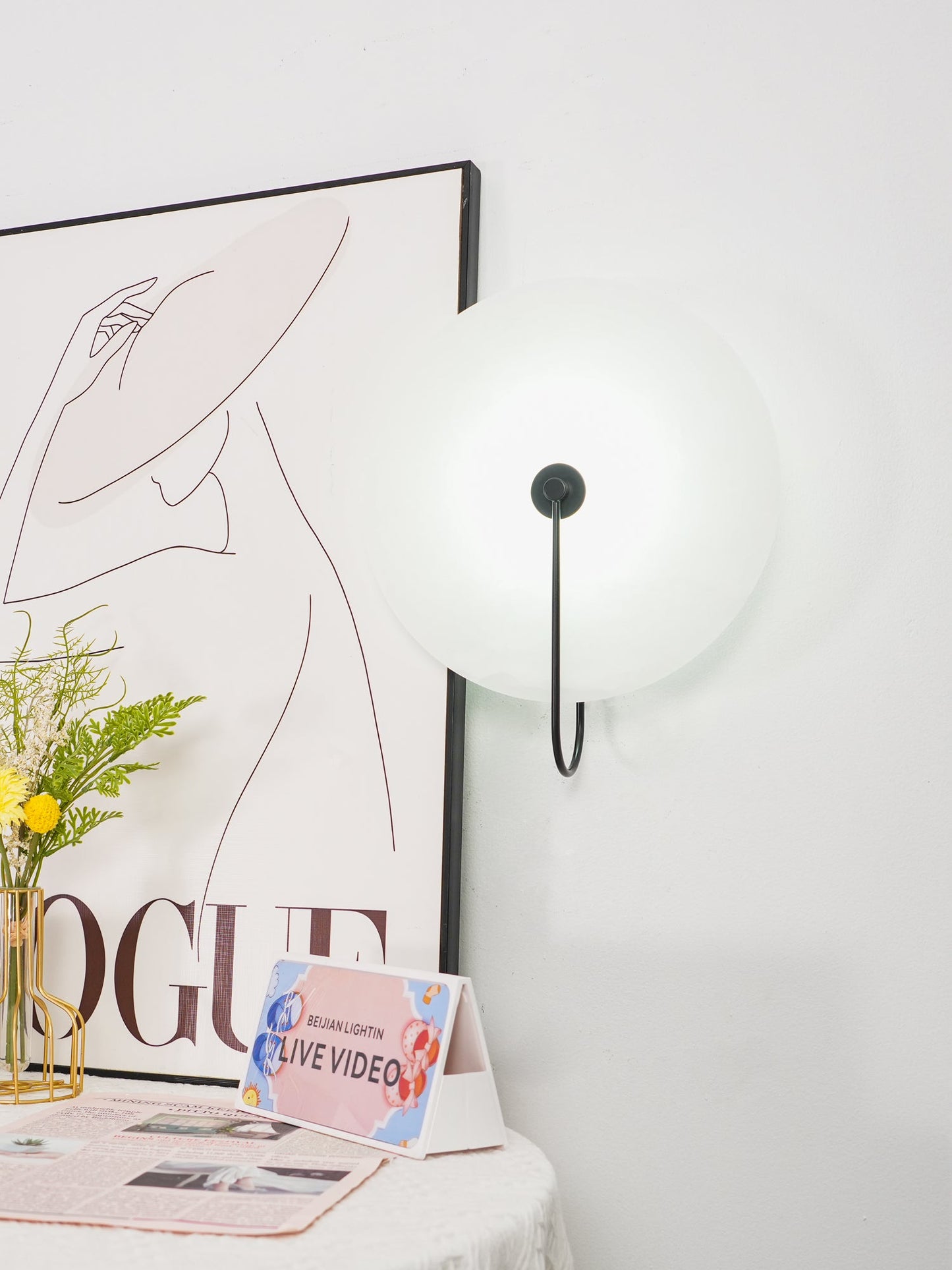 Round Disc Wall Lamp Sconce | Modern Ambient Wall Light for Bedroom and Living