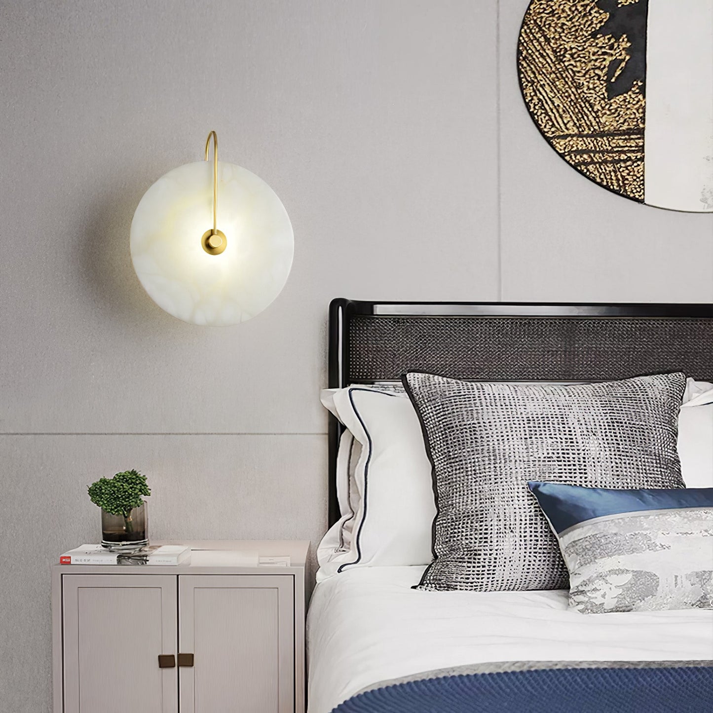 Round Disc Wall Lamp Sconce | Modern Ambient Wall Light for Bedroom and Living