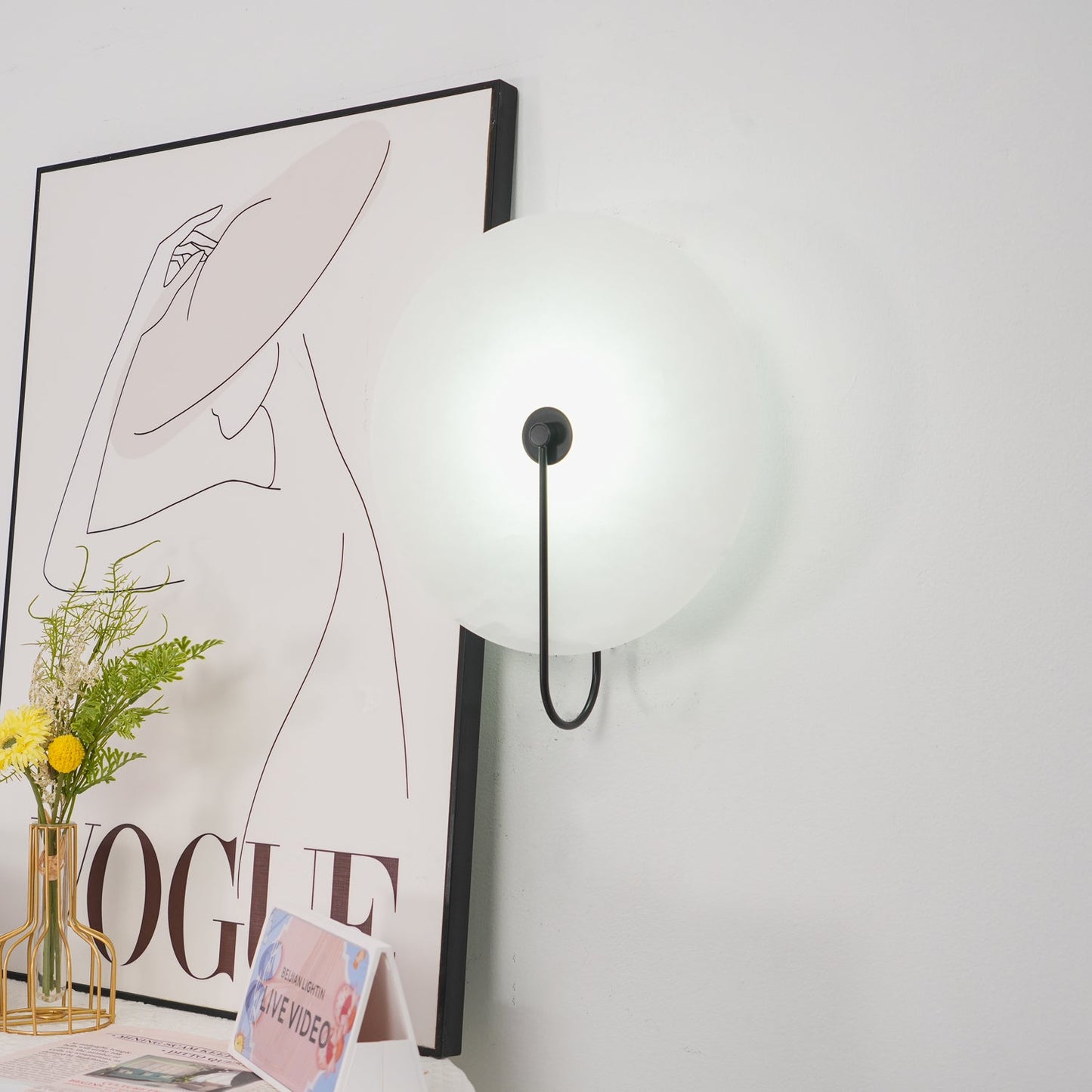 Round Disc Wall Lamp Sconce | Modern Ambient Wall Light for Bedroom and Living