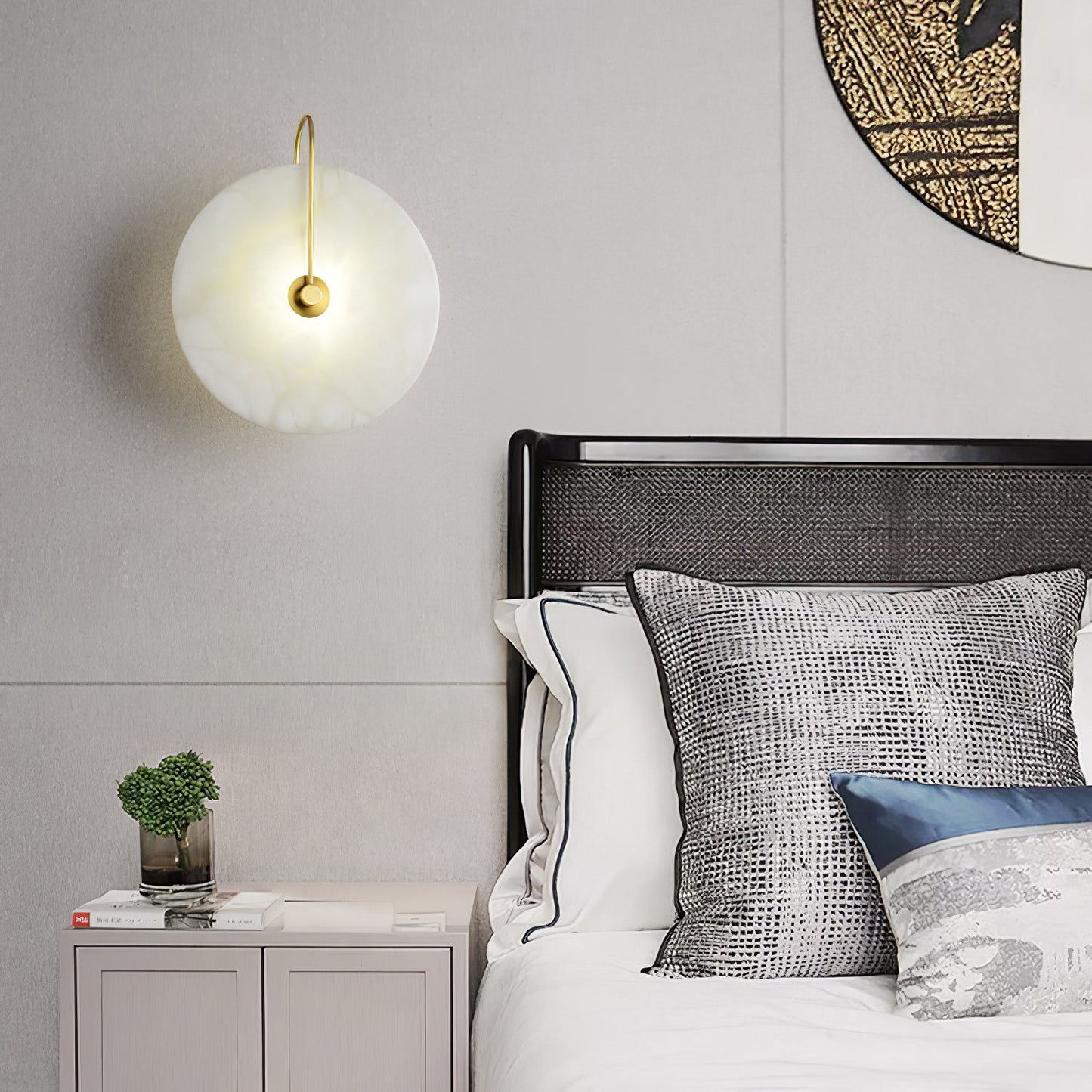 Round Disc Wall Lamp Sconce | Modern Ambient Wall Light for Bedroom and Living