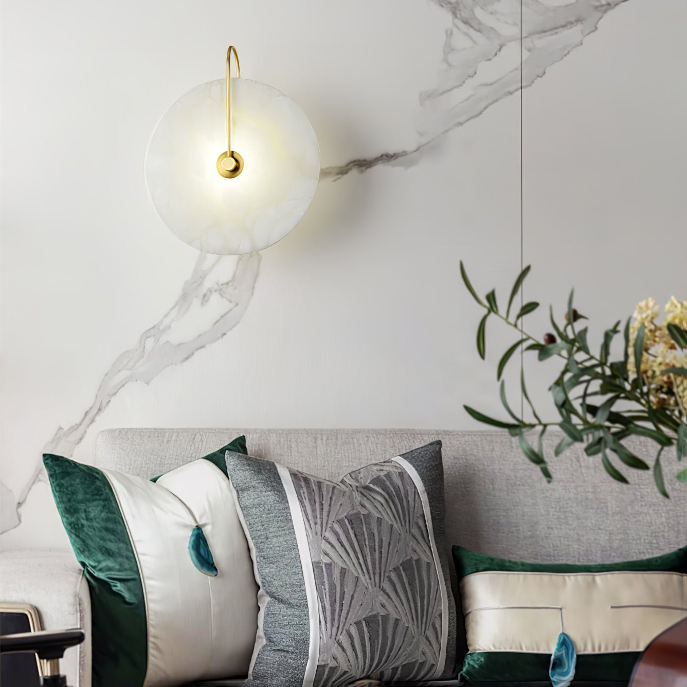 Round Disc Wall Lamp Sconce | Modern Ambient Wall Light for Bedroom and Living