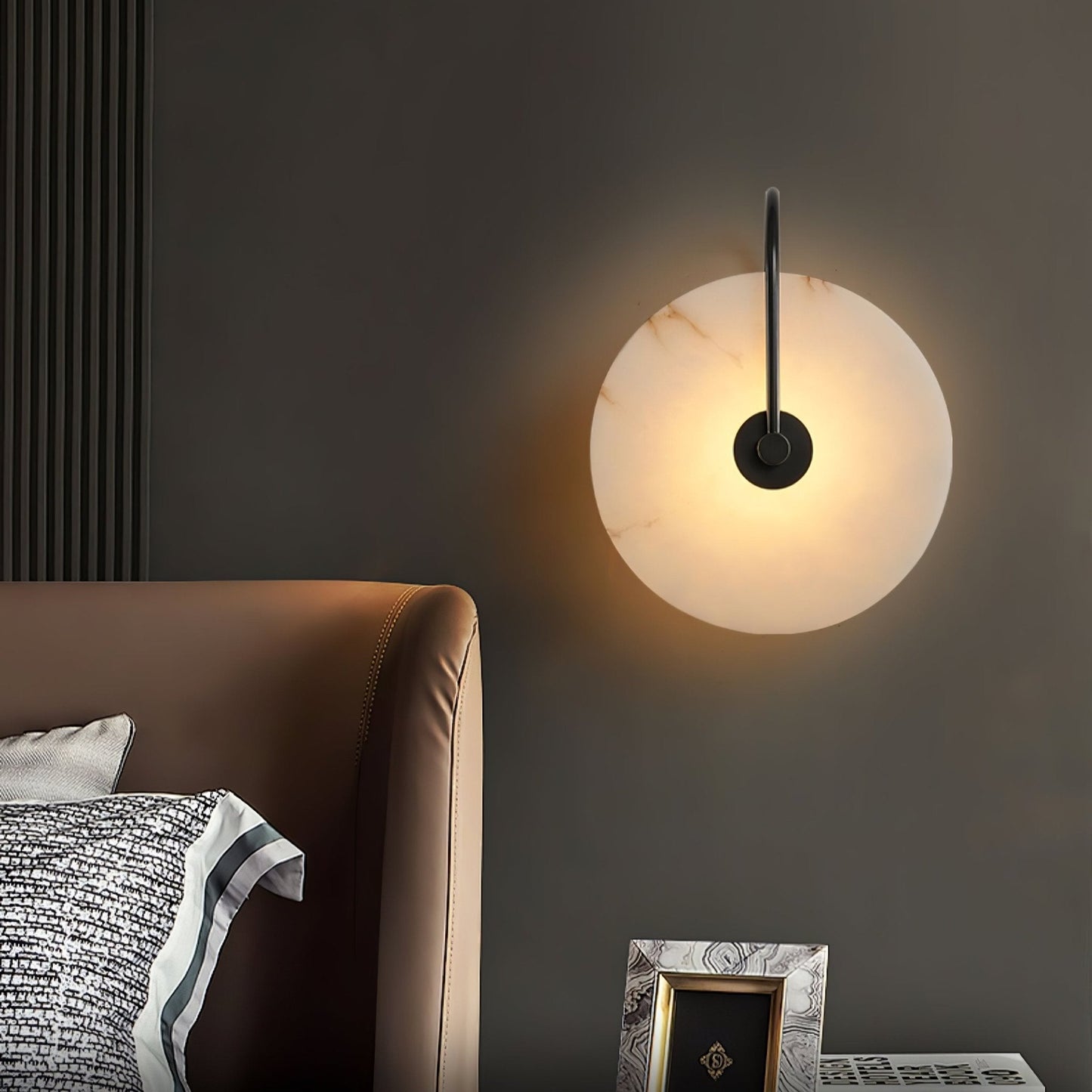 Round Disc Wall Lamp Sconce | Modern Ambient Wall Light for Bedroom and Living
