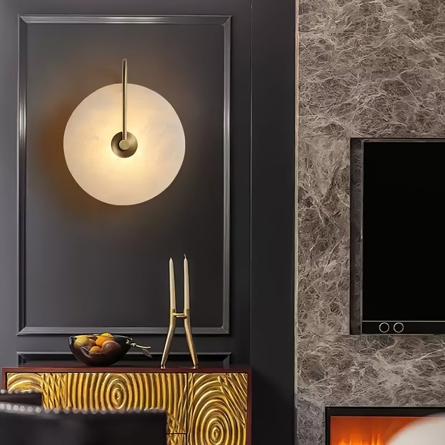 Round Disc Wall Lamp Sconce | Modern Ambient Wall Light for Bedroom and Living