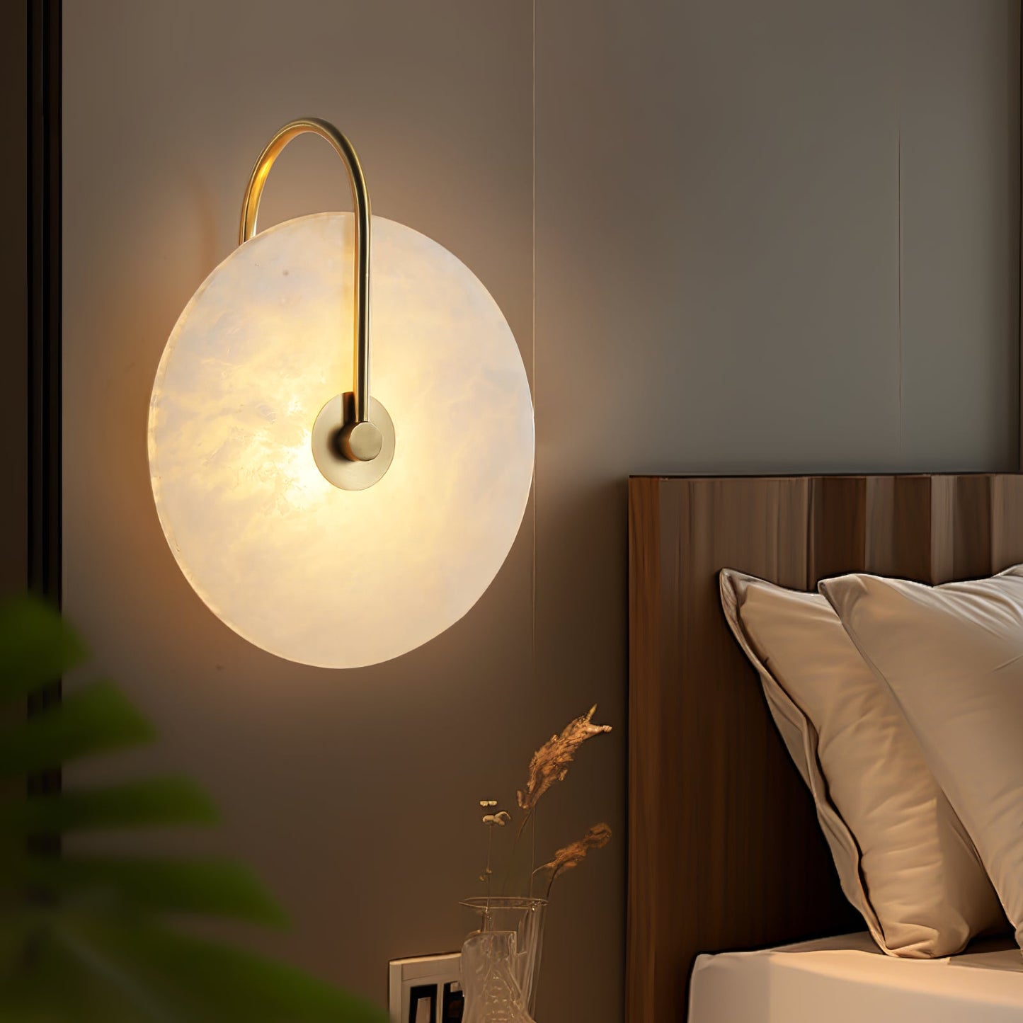Round Disc Wall Lamp Sconce | Modern Ambient Wall Light for Bedroom and Living