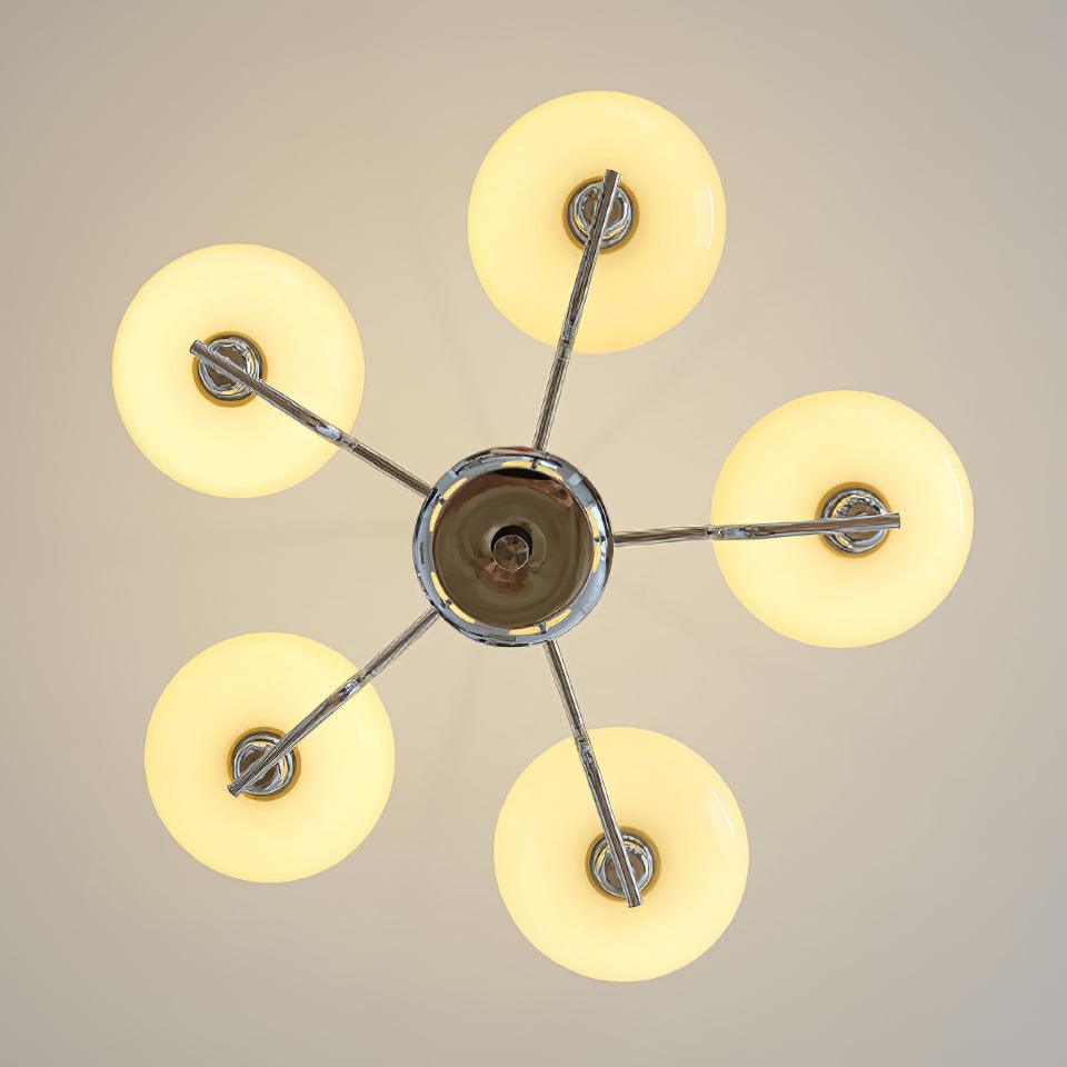Modern Glass Globe Chandelier | Elegant Ceiling Lamp for Living Room or Dining Area