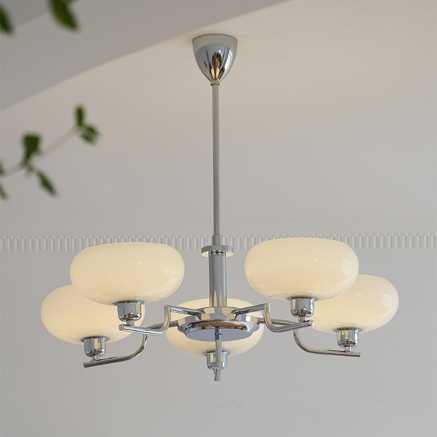 Modern Glass Globe Chandelier | Elegant Ceiling Lamp for Living Room or Dining Area