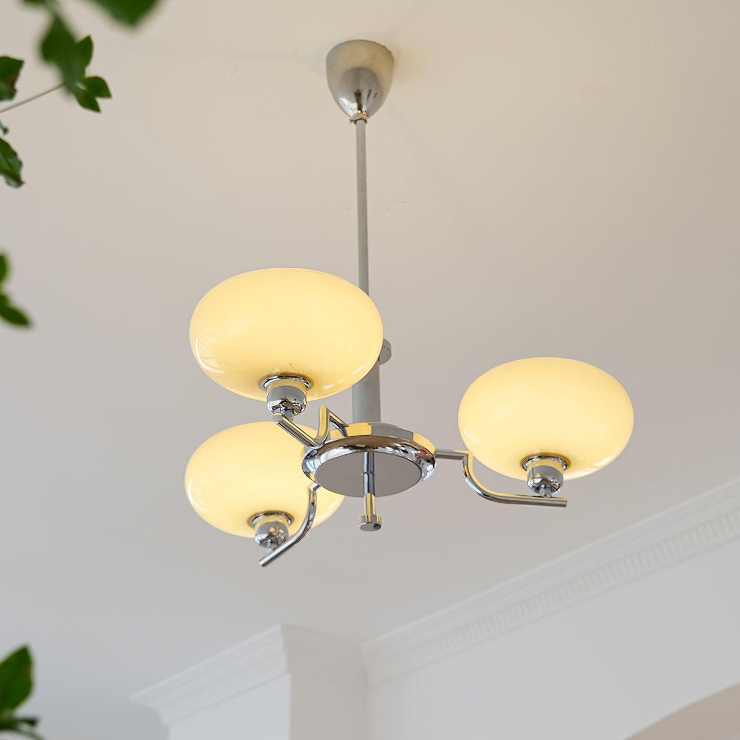 Modern Glass Globe Chandelier | Elegant Ceiling Lamp for Living Room or Dining Area