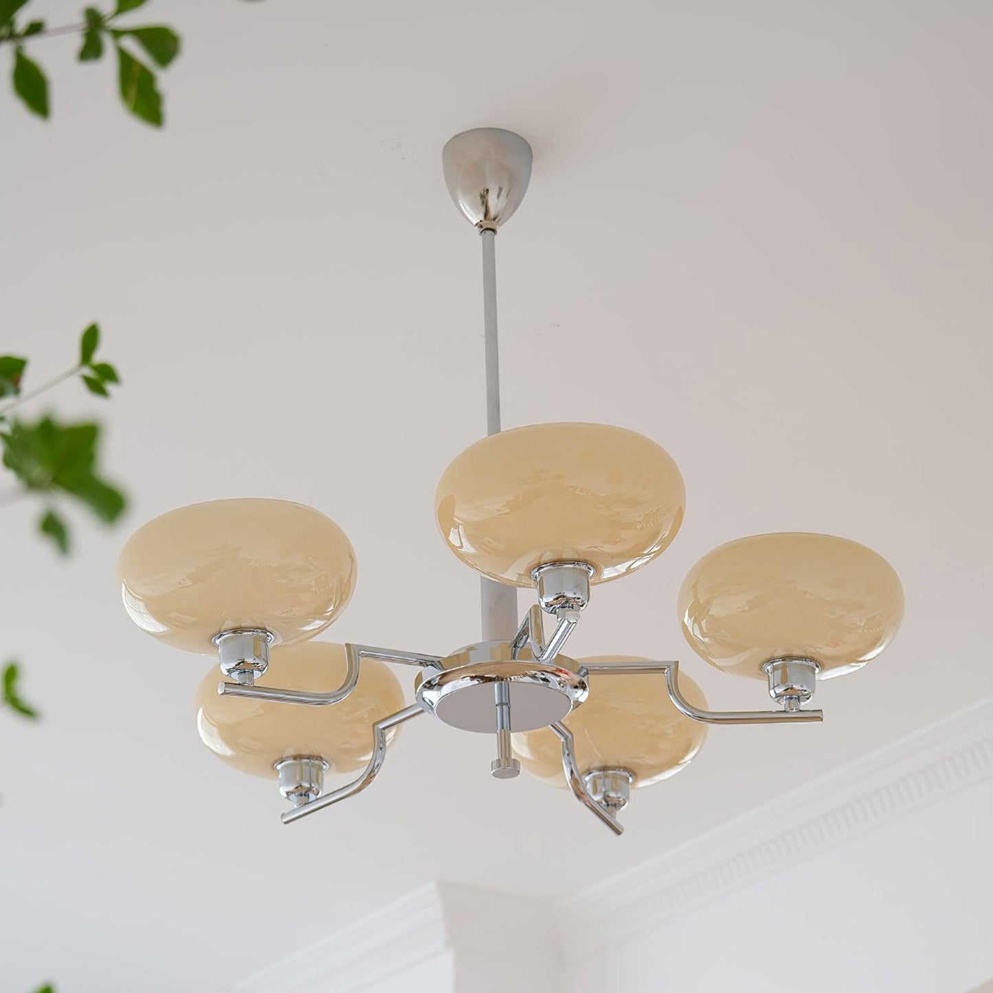 Modern Glass Globe Chandelier | Elegant Ceiling Lamp for Living Room or Dining Area