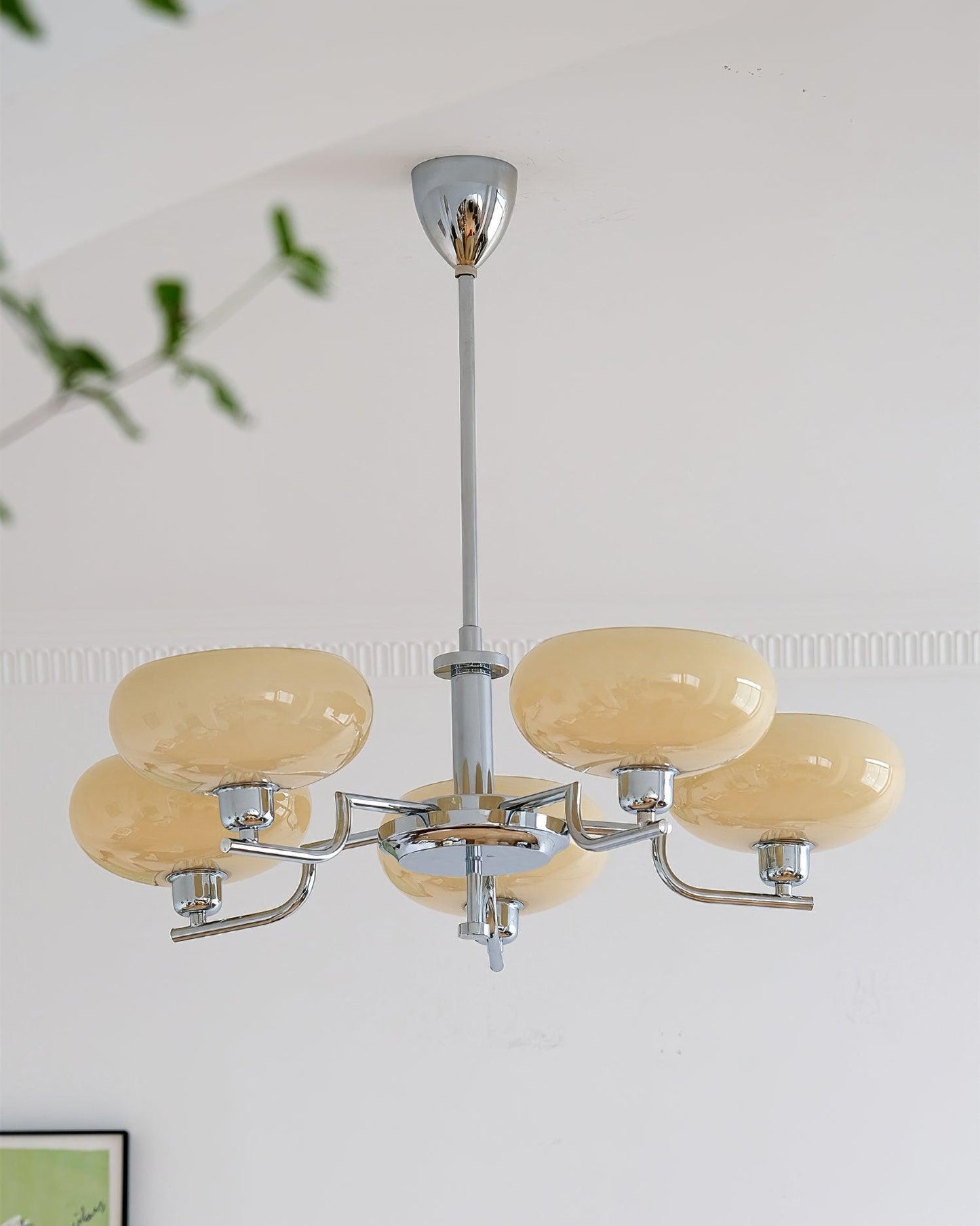 Modern Glass Globe Chandelier | Elegant Ceiling Lamp for Living Room or Dining Area