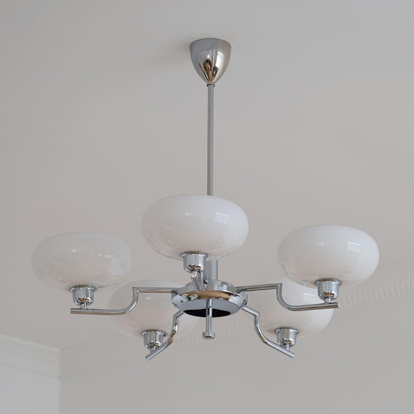 Modern Glass Globe Chandelier | Elegant Ceiling Lamp for Living Room or Dining Area