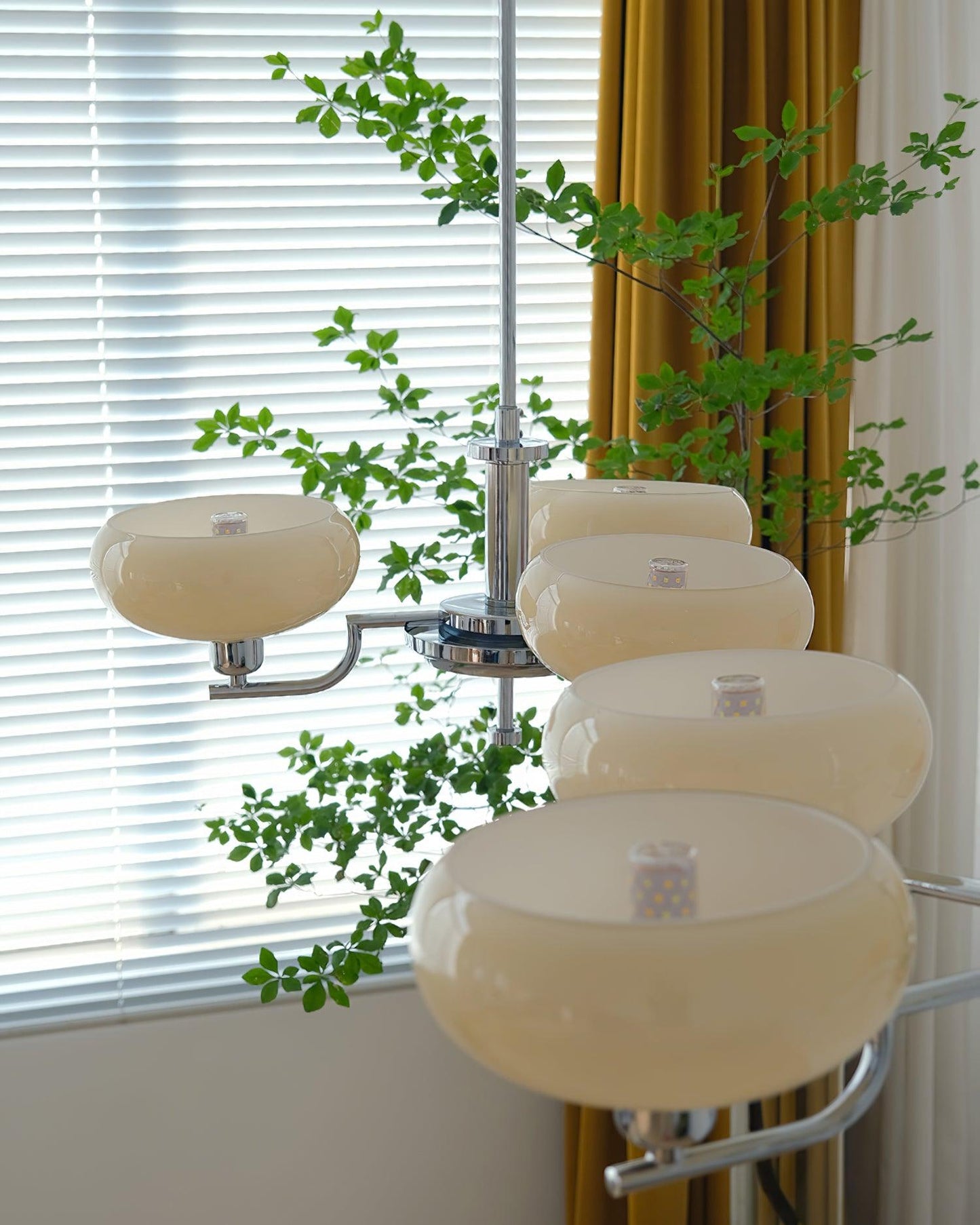 Modern Glass Globe Chandelier | Elegant Ceiling Lamp for Living Room or Dining Area