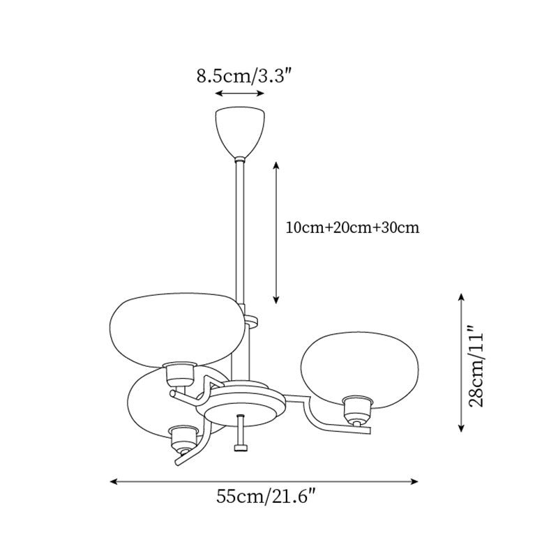 Modern Glass Globe Chandelier | Elegant Ceiling Lamp for Living Room or Dining Area