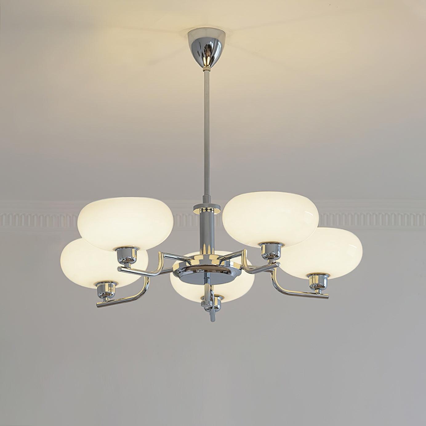 Modern Glass Globe Chandelier | Elegant Ceiling Lamp for Living Room or Dining Area