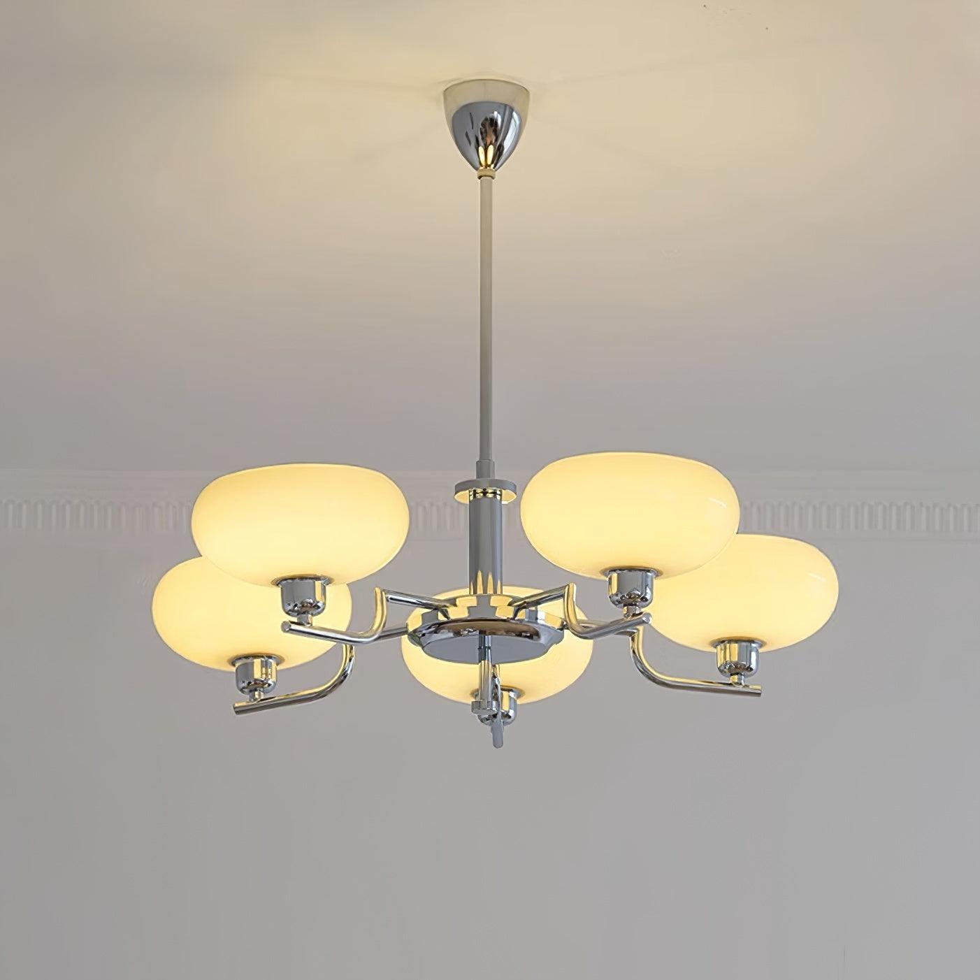 Modern Glass Globe Chandelier | Elegant Ceiling Lamp for Living Room or Dining Area