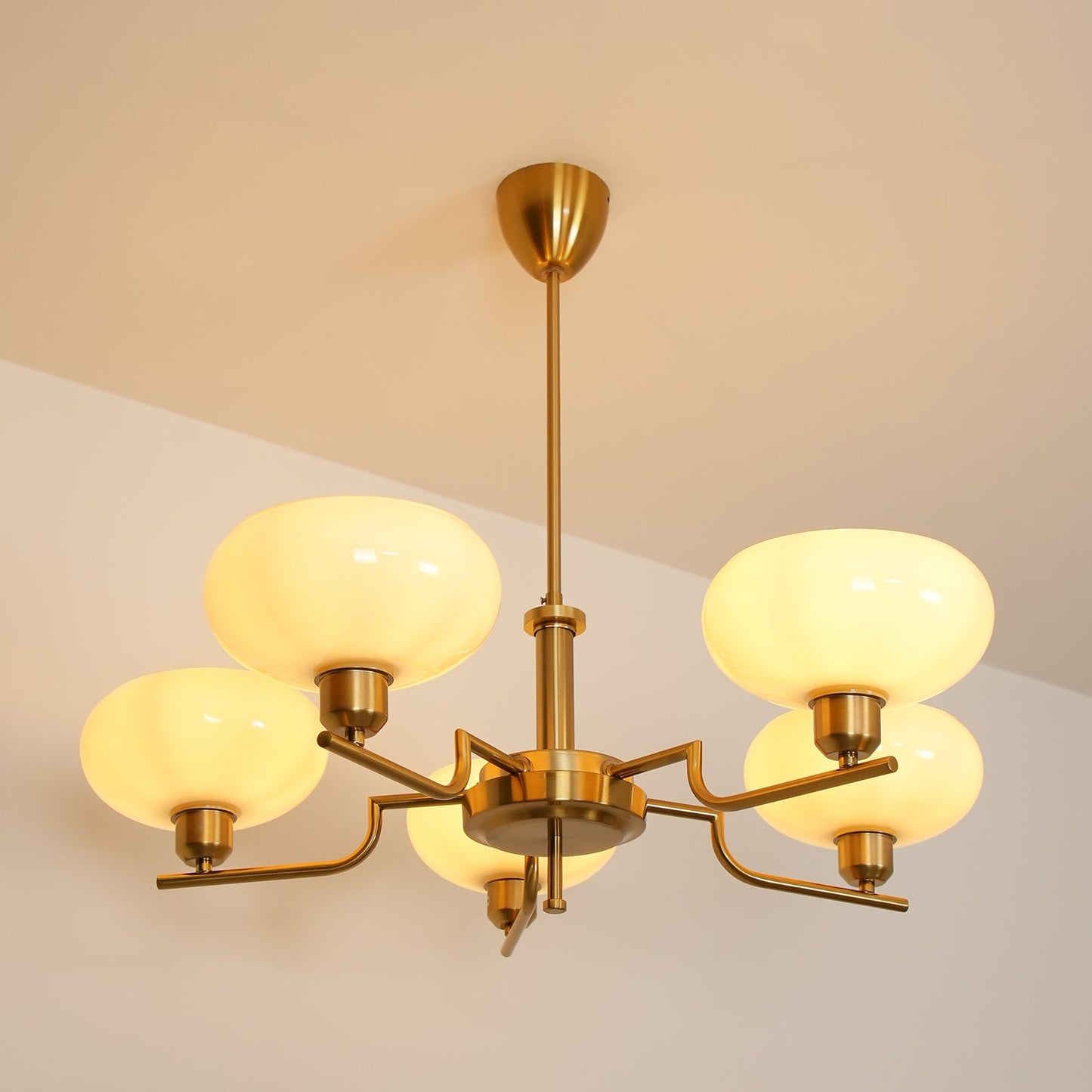 Modern Glass Globe Chandelier | Elegant Ceiling Lamp for Living Room or Dining Area