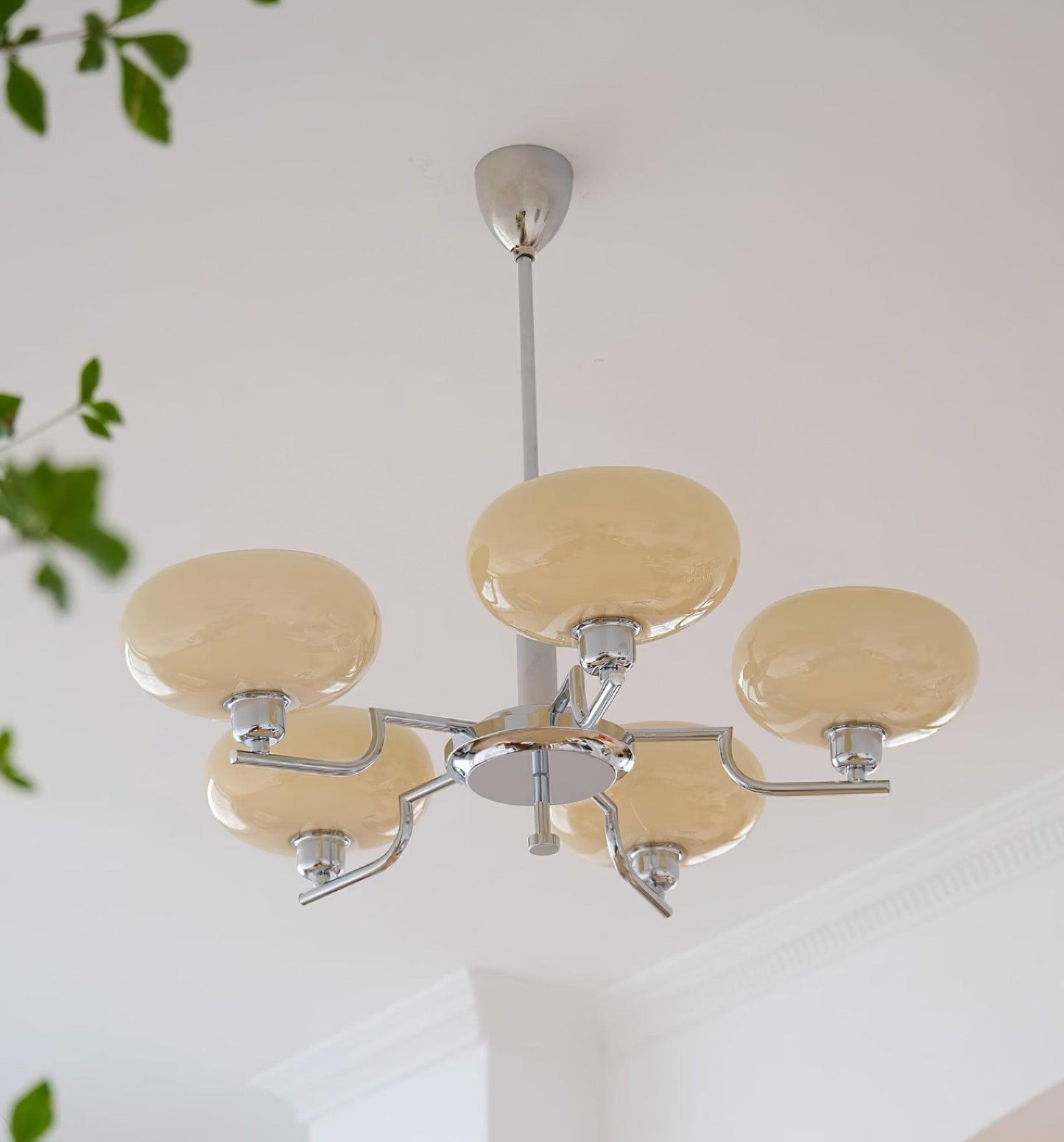 Modern Glass Globe Chandelier | Elegant Ceiling Lamp for Living Room or Dining Area