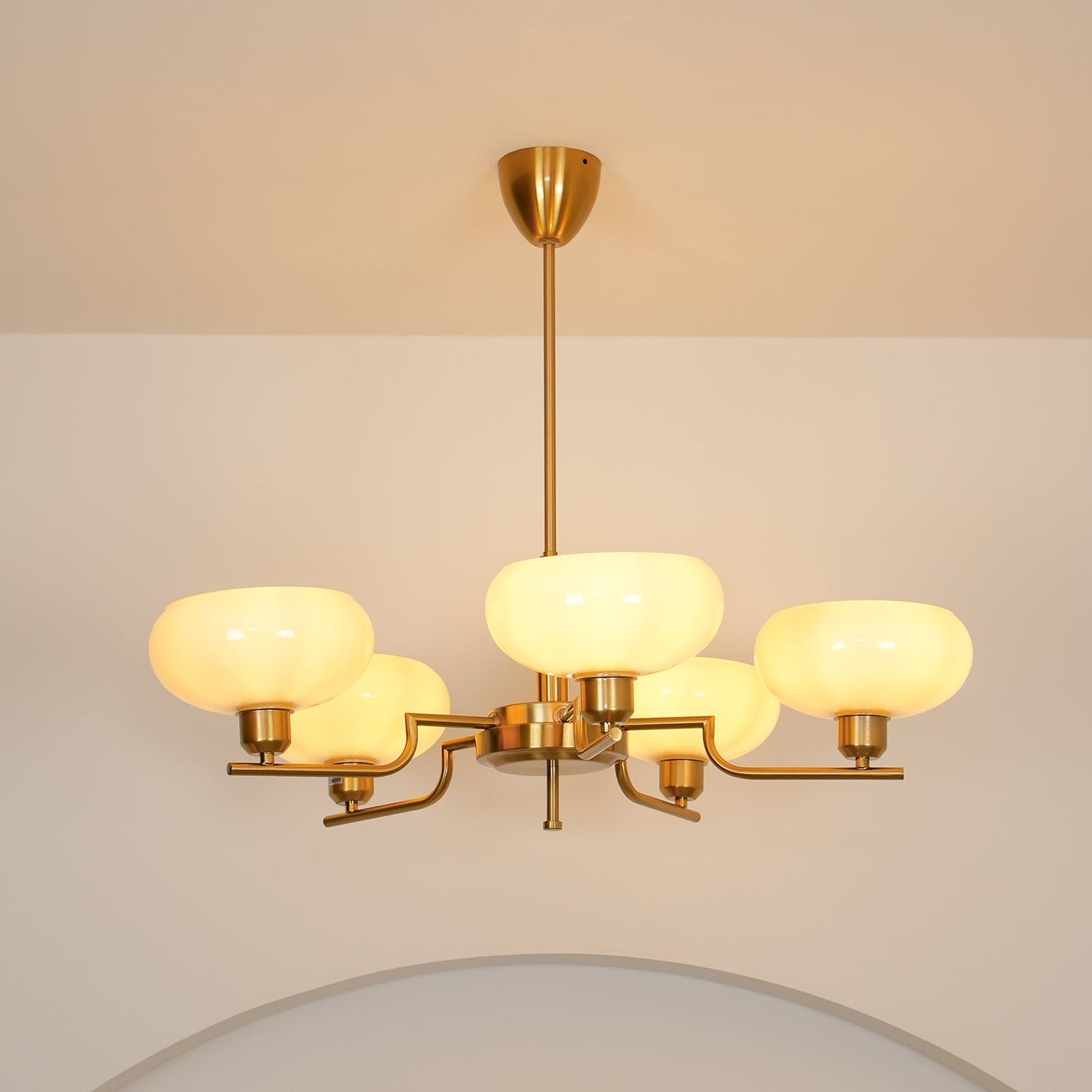 Modern Glass Globe Chandelier | Elegant Ceiling Lamp for Living Room or Dining Area
