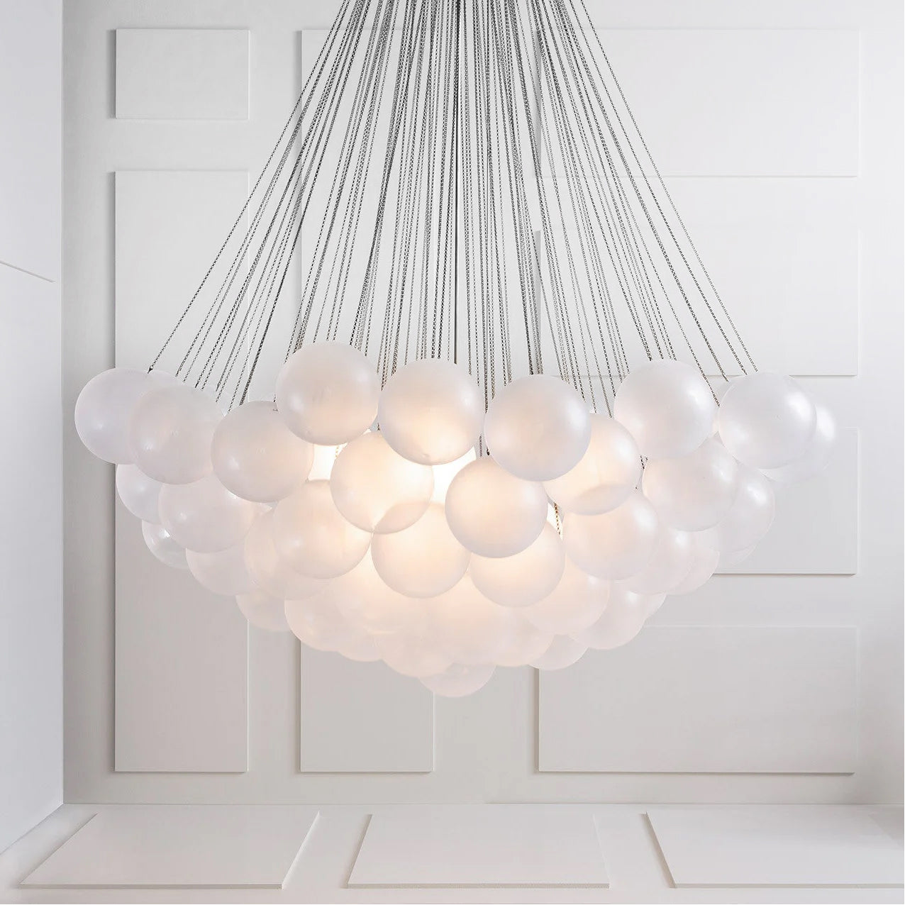 Modern Frosted Glass Ball Chandelier | Luxury Ceiling Lamp for Living Room & Bedroom