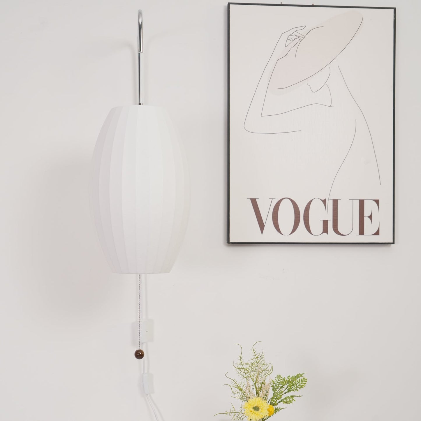 Modern Wall Lamp Sconce with Pull Cord | Adjustable Wall Light for Bedroom