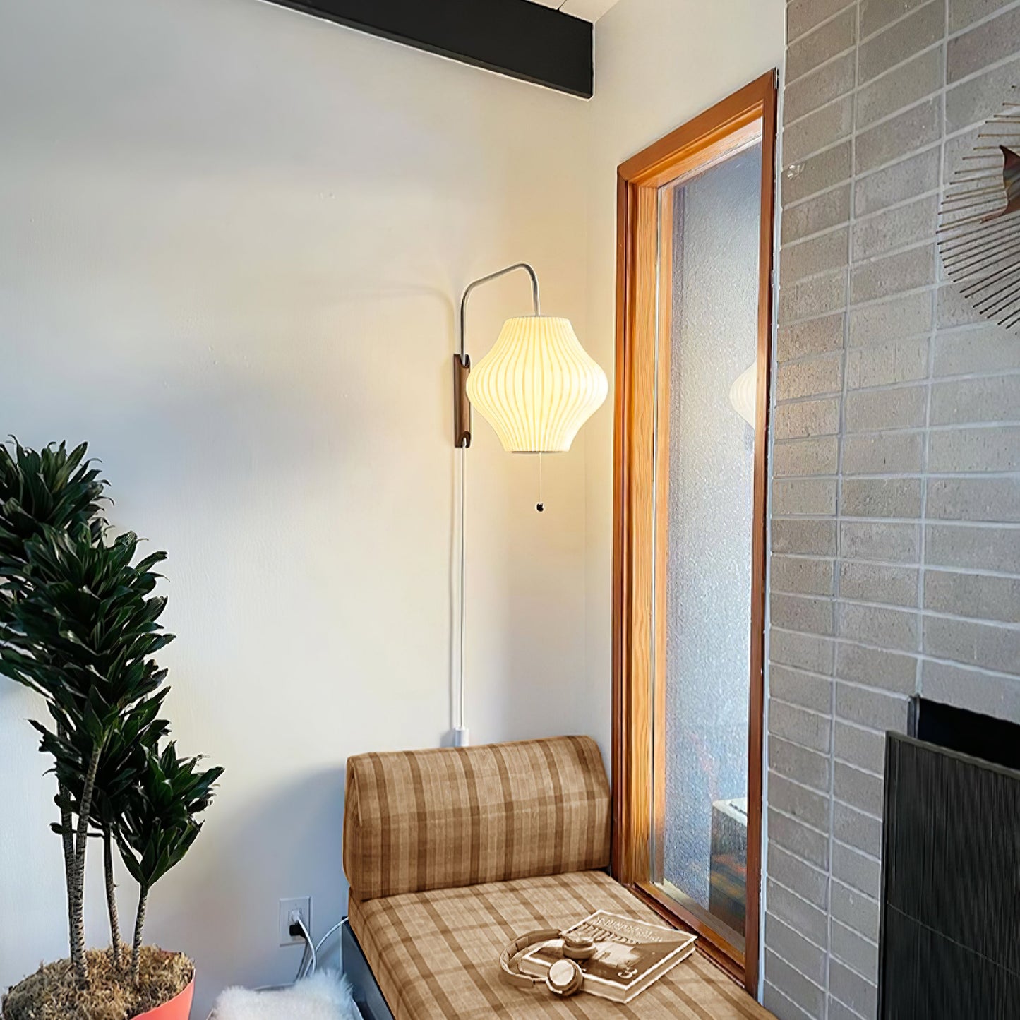 Modern Wall Lamp Sconce with Pull Cord | Adjustable Wall Light for Bedroom
