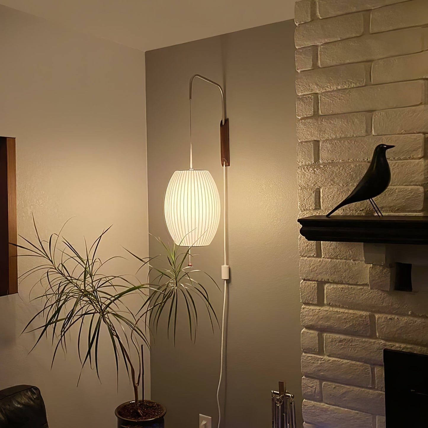 Modern Wall Lamp Sconce with Pull Cord | Adjustable Wall Light for Bedroom