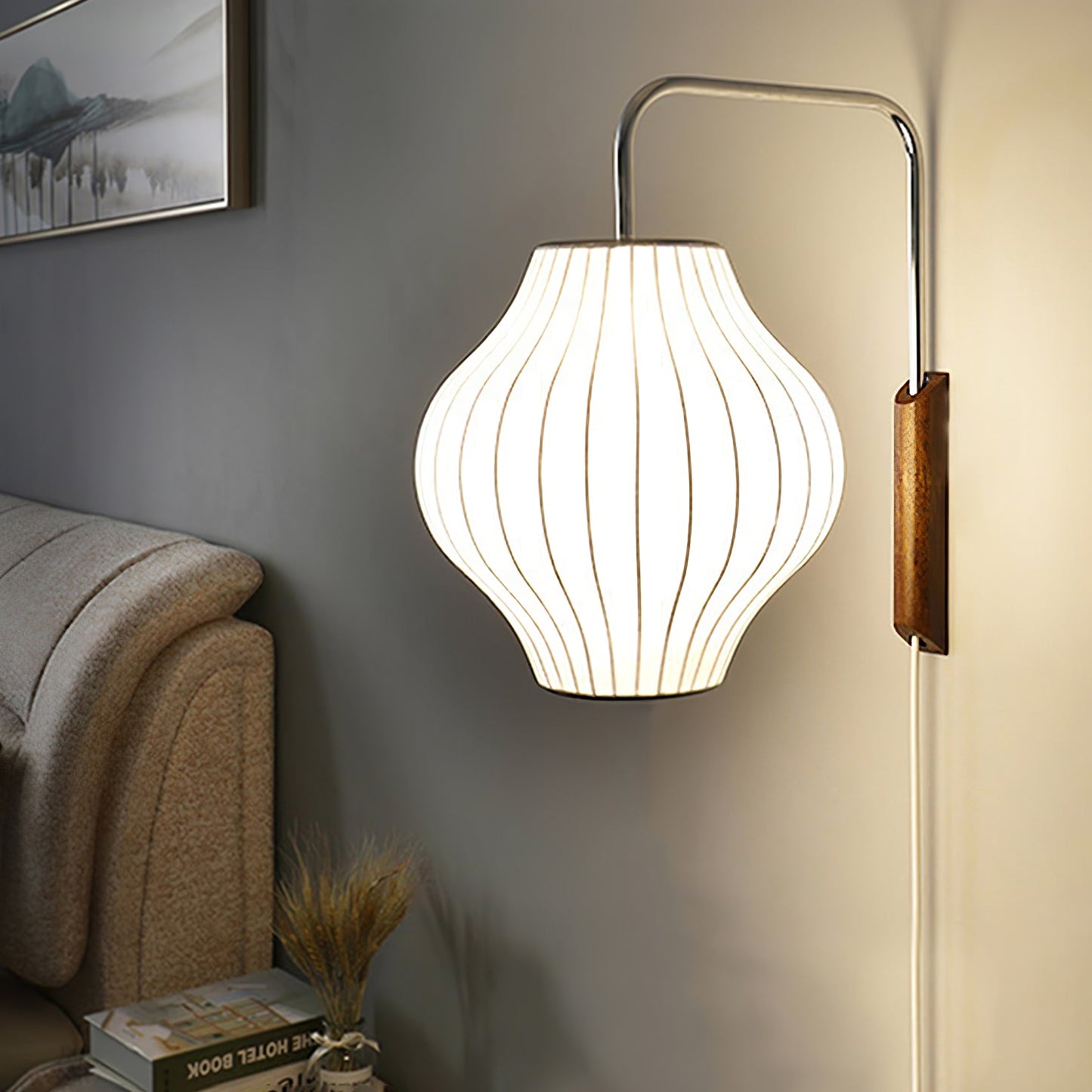 Modern Wall Lamp Sconce with Pull Cord | Adjustable Wall Light for Bedroom