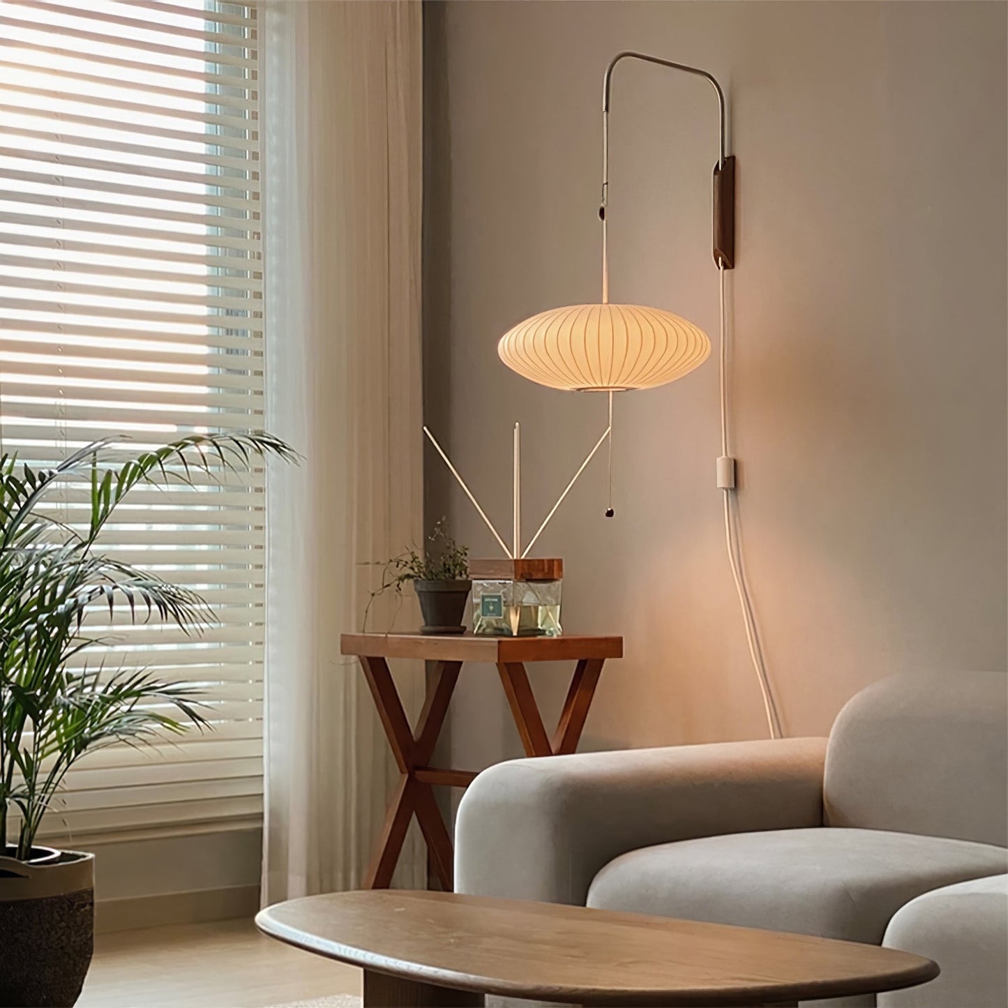 Modern Wall Lamp Sconce with Pull Cord | Adjustable Wall Light for Bedroom