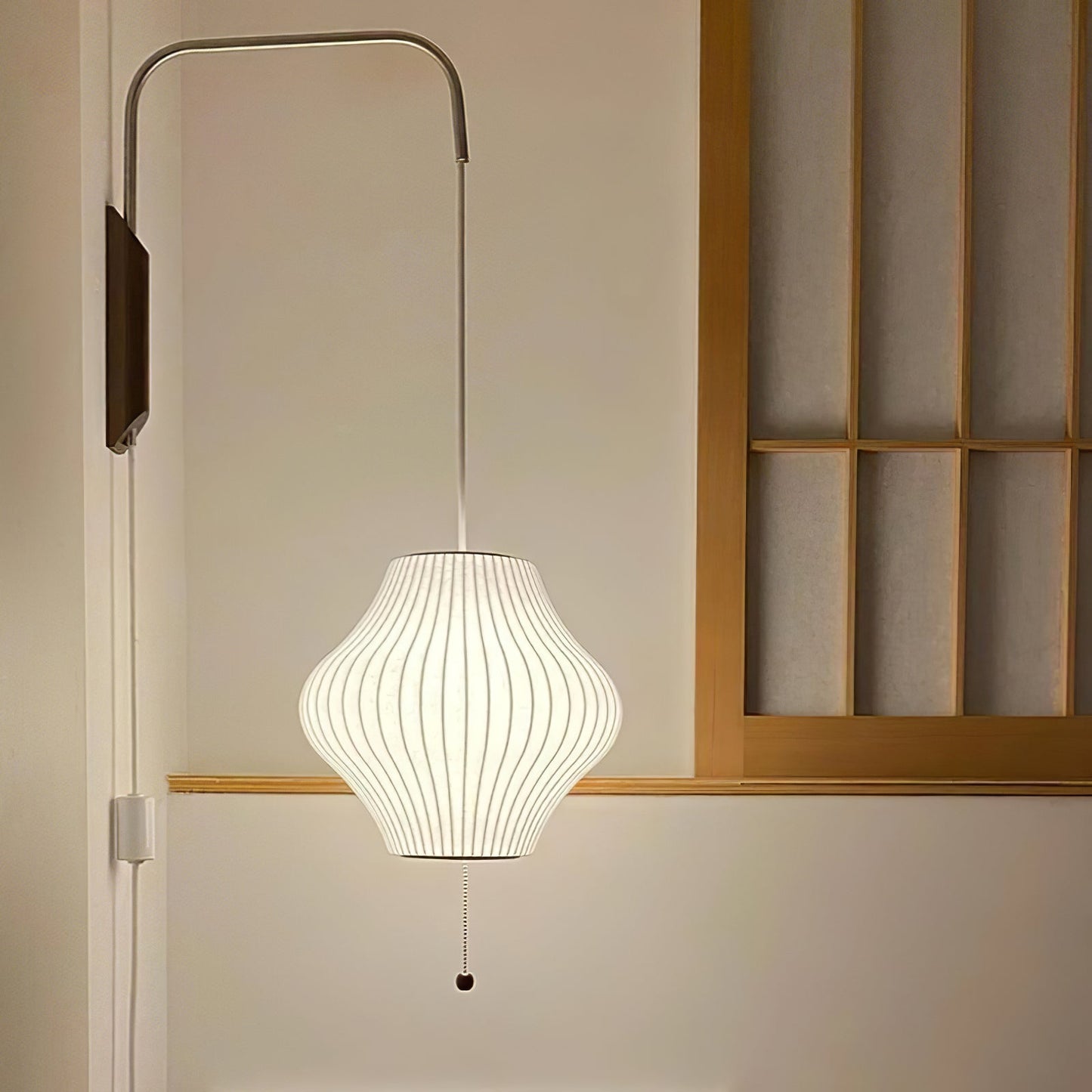 Modern Wall Lamp Sconce with Pull Cord | Adjustable Wall Light for Bedroom