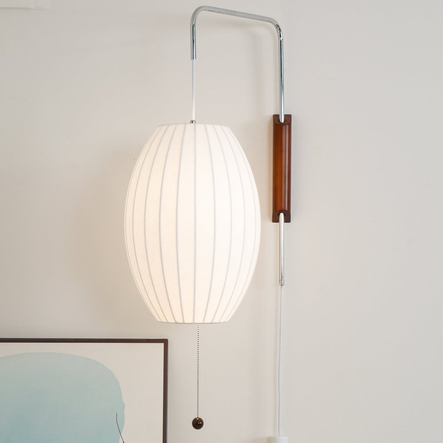 Modern Wall Lamp Sconce with Pull Cord | Adjustable Wall Light for Bedroom