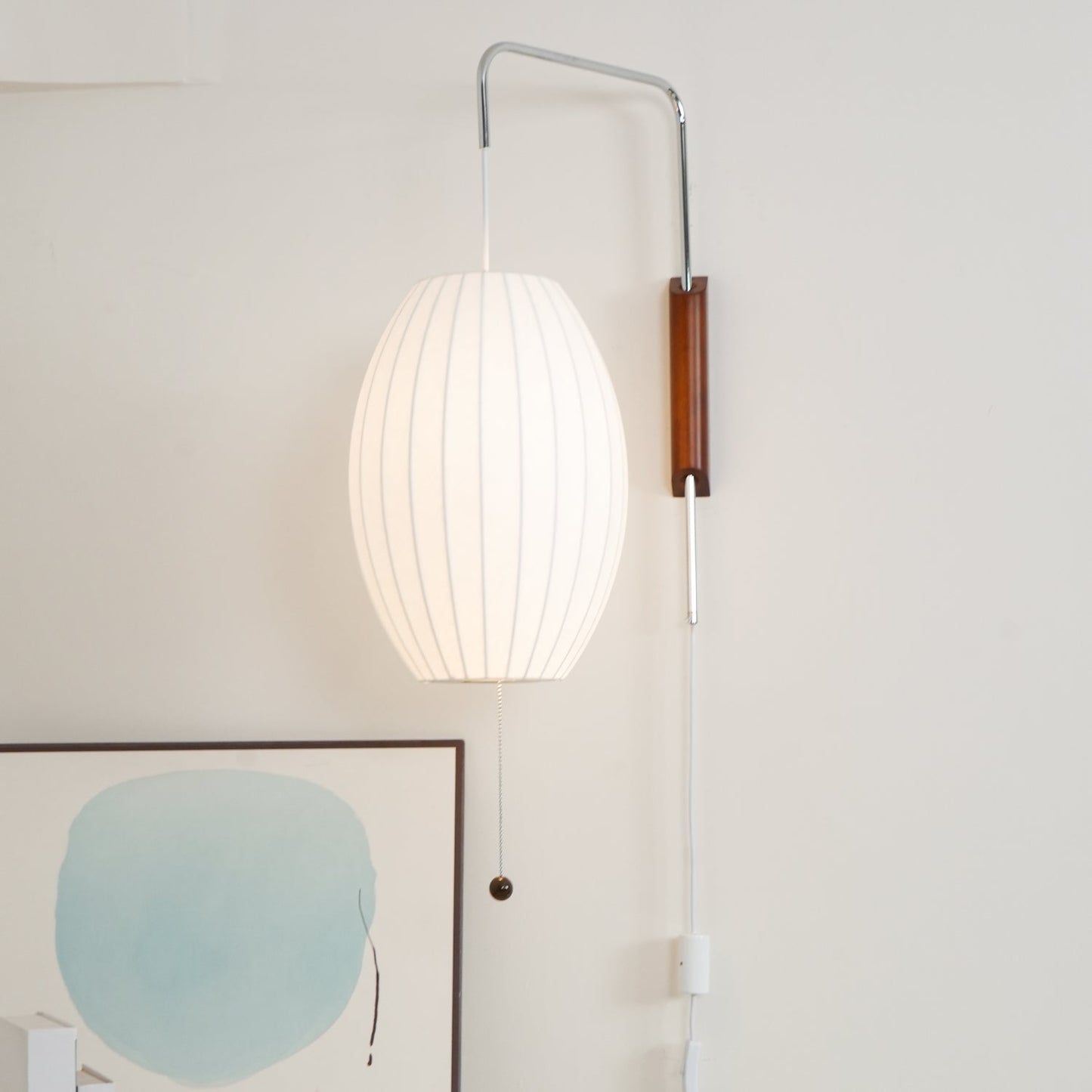 Modern Wall Lamp Sconce with Pull Cord | Adjustable Wall Light for Bedroom