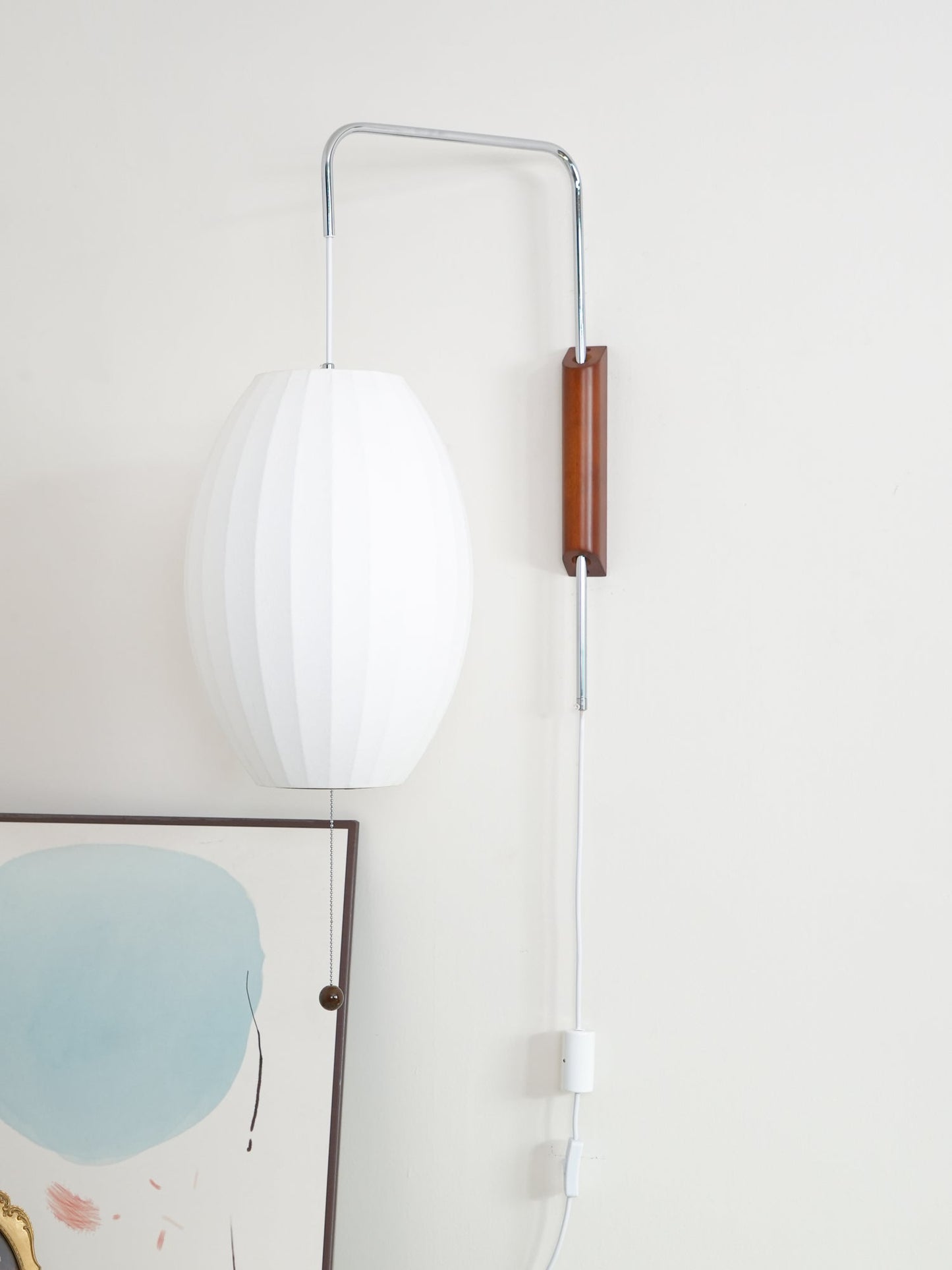 Modern Wall Lamp Sconce with Pull Cord | Adjustable Wall Light for Bedroom