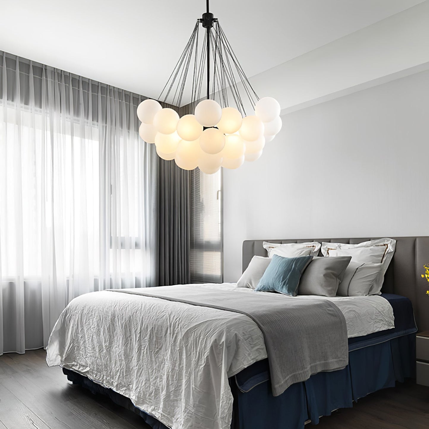 Modern Frosted Glass Ball Chandelier | Luxury Ceiling Lamp for Living Room & Bedroom