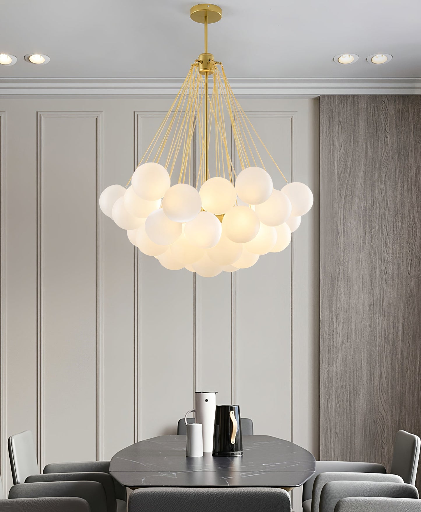 Modern Frosted Glass Ball Chandelier | Luxury Ceiling Lamp for Living Room & Bedroom