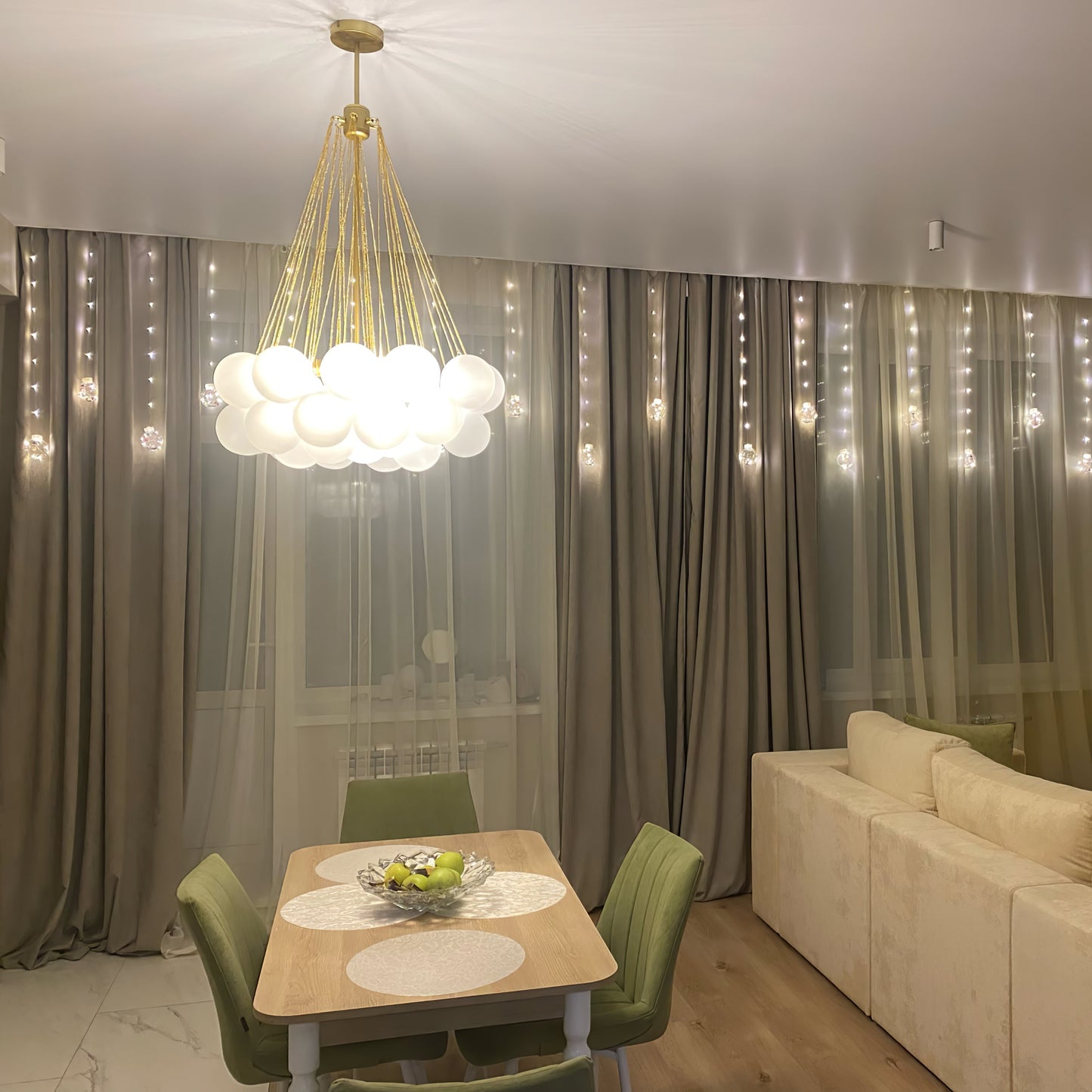 Modern Frosted Glass Ball Chandelier | Luxury Ceiling Lamp for Living Room & Bedroom