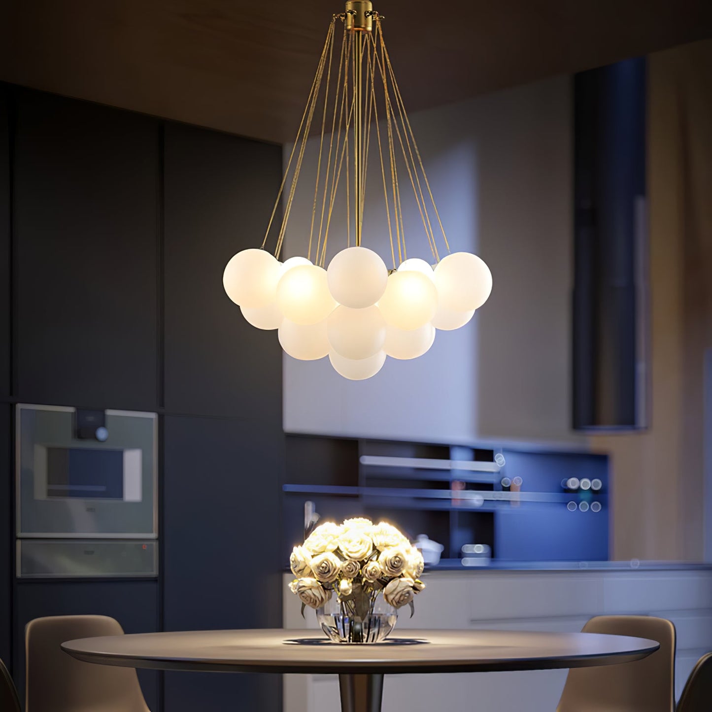 Modern Frosted Glass Ball Chandelier | Luxury Ceiling Lamp for Living Room & Bedroom