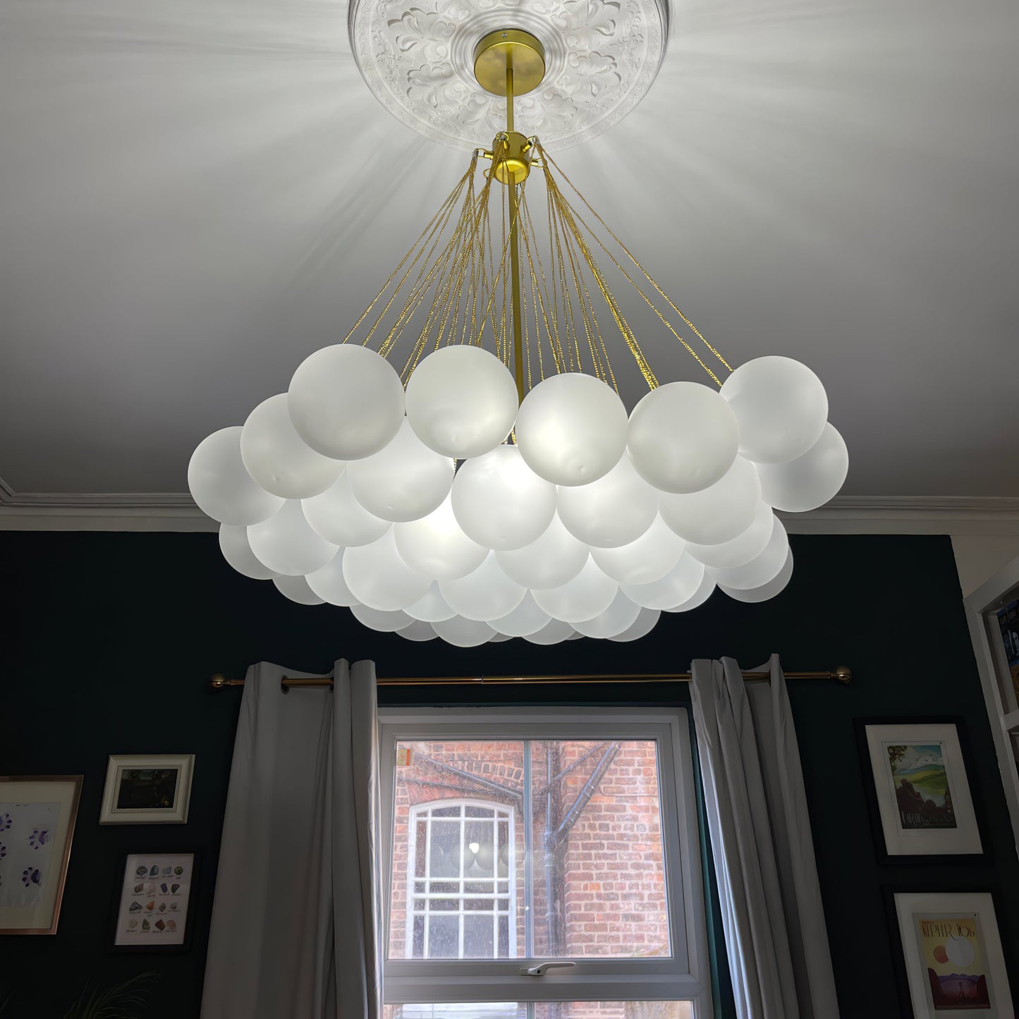 Modern Frosted Glass Ball Chandelier | Luxury Ceiling Lamp for Living Room & Bedroom