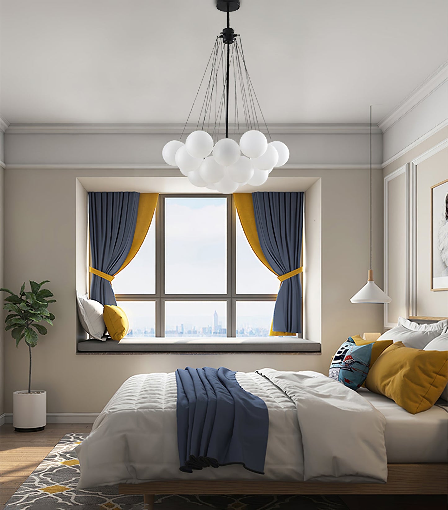 Modern Frosted Glass Ball Chandelier | Luxury Ceiling Lamp for Living Room & Bedroom