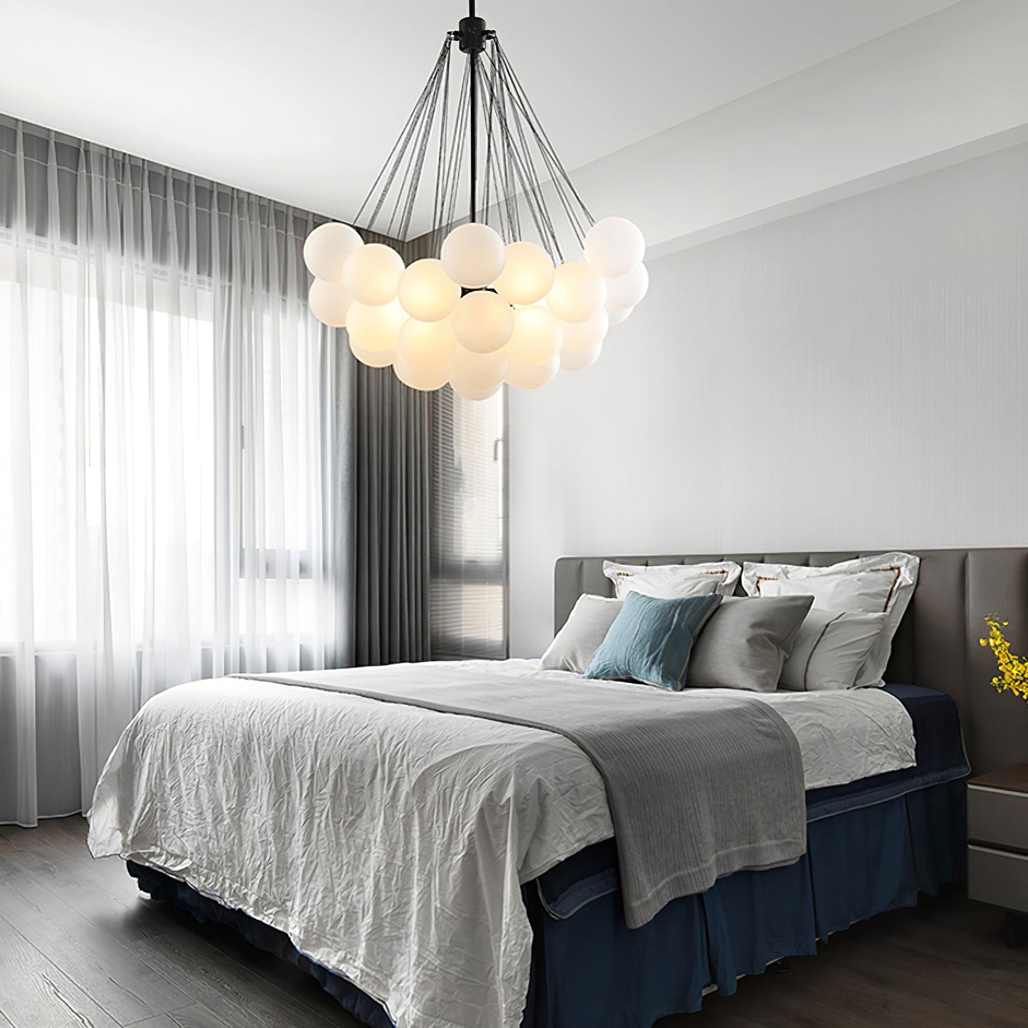 Modern Frosted Glass Ball Chandelier | Luxury Ceiling Lamp for Living Room & Bedroom