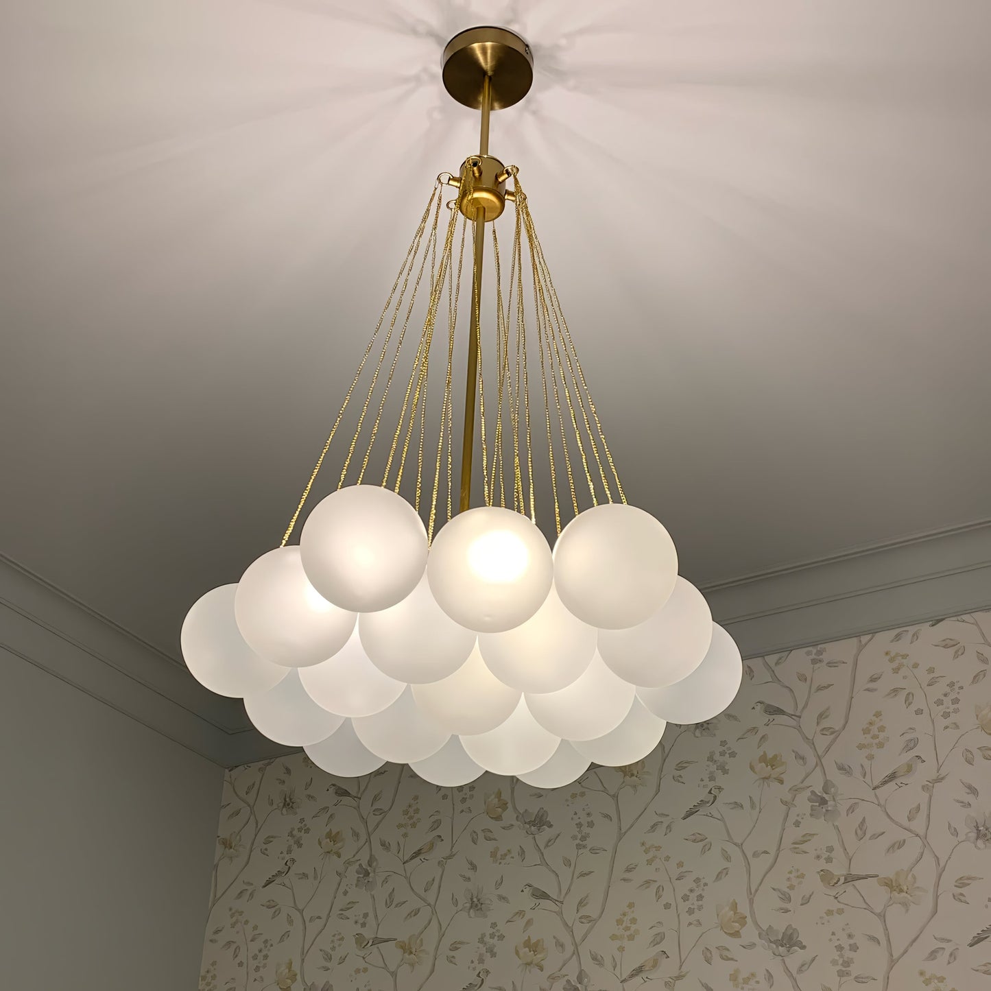 Modern Frosted Glass Ball Chandelier | Luxury Ceiling Lamp for Living Room & Bedroom