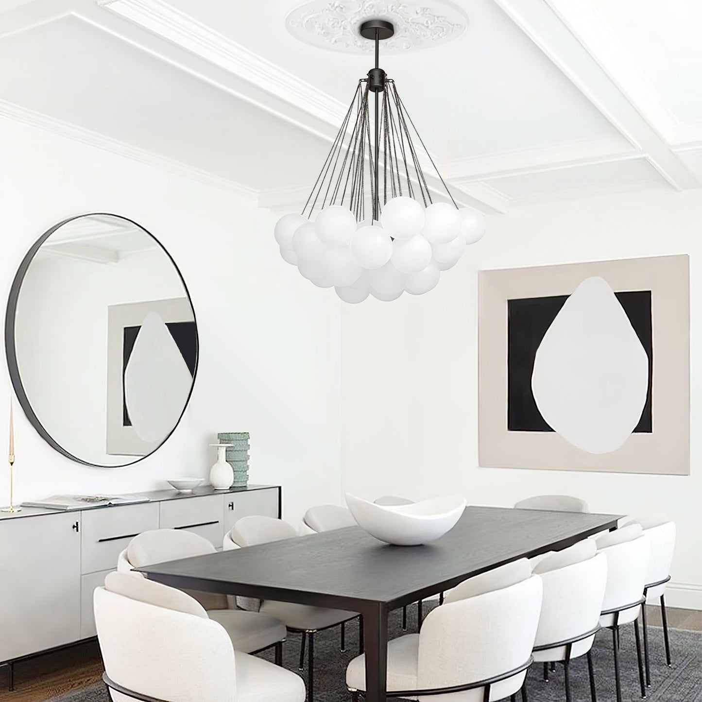 Modern Frosted Glass Ball Chandelier | Luxury Ceiling Lamp for Living Room & Bedroom
