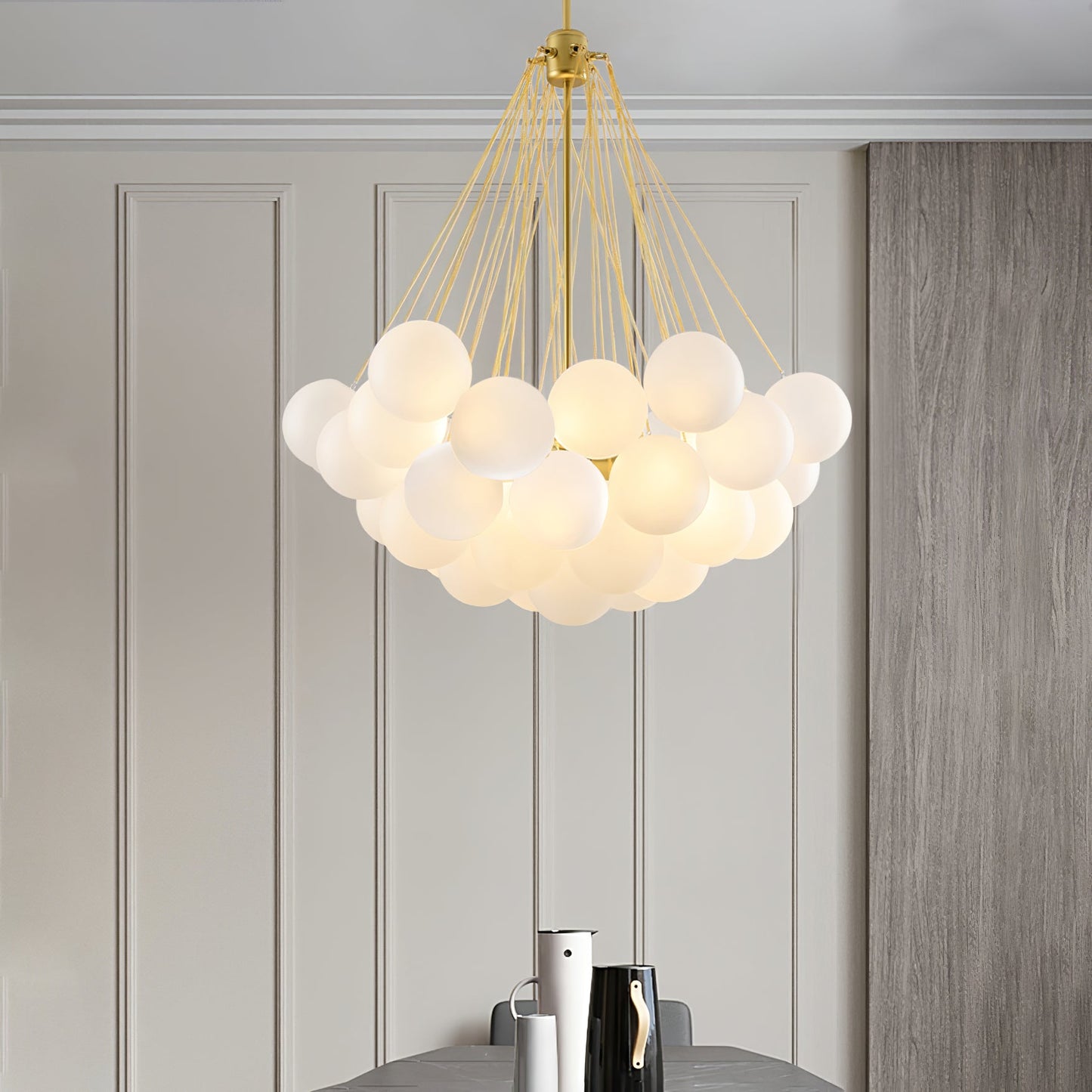 Modern Frosted Glass Ball Chandelier | Luxury Ceiling Lamp for Living Room & Bedroom