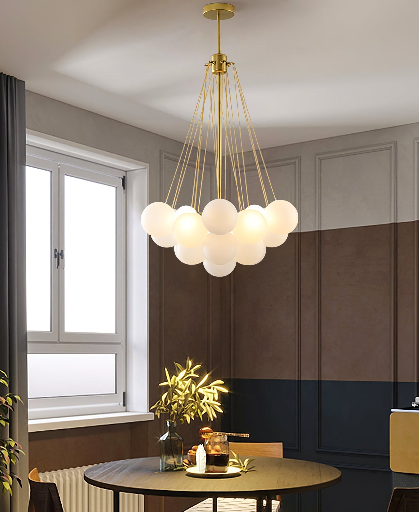 Modern Frosted Glass Ball Chandelier | Luxury Ceiling Lamp for Living Room & Bedroom