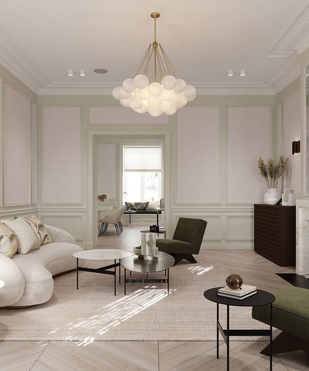 Modern Frosted Glass Ball Chandelier | Luxury Ceiling Lamp for Living Room & Bedroom