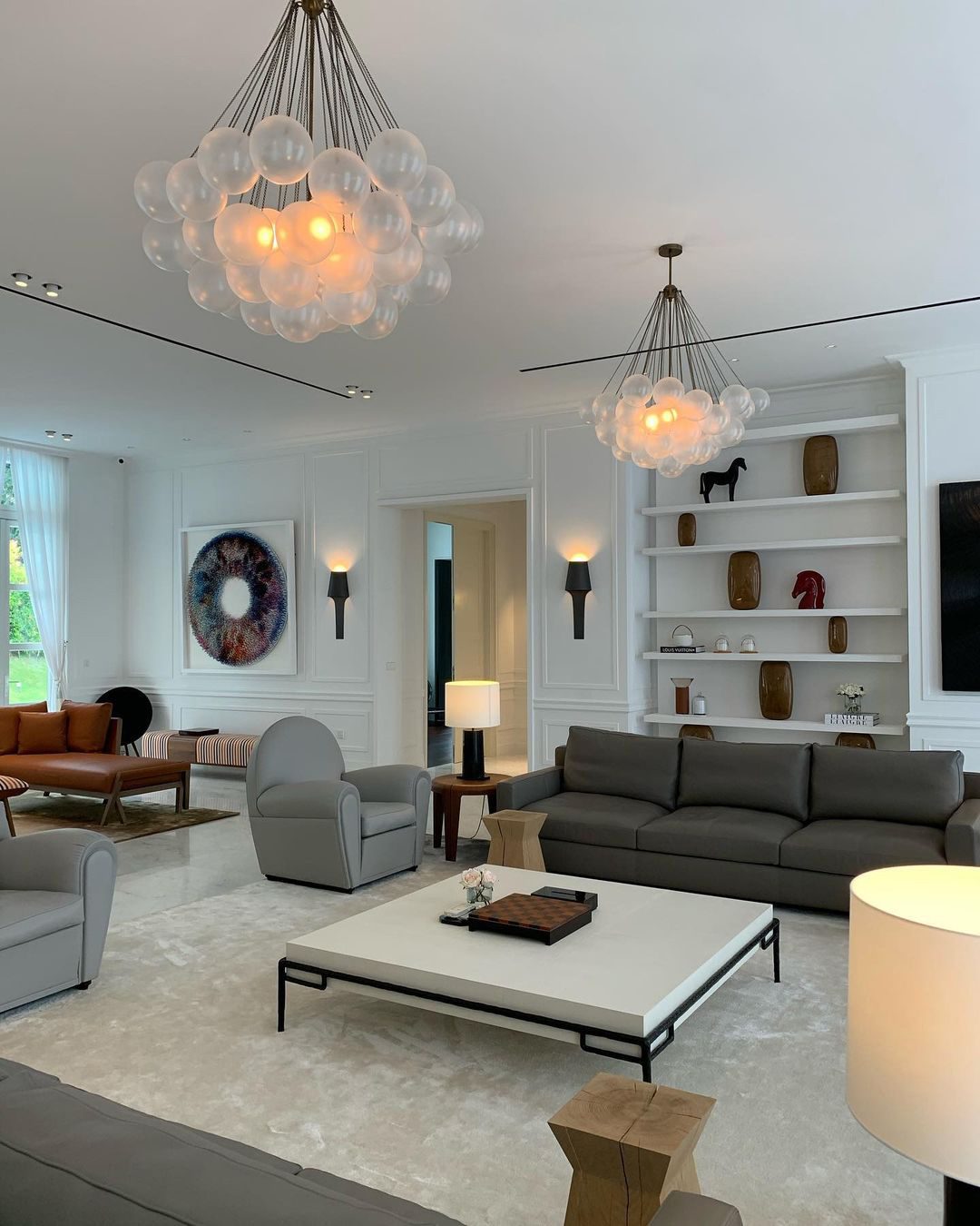 Modern Frosted Glass Ball Chandelier | Luxury Ceiling Lamp for Living Room & Bedroom