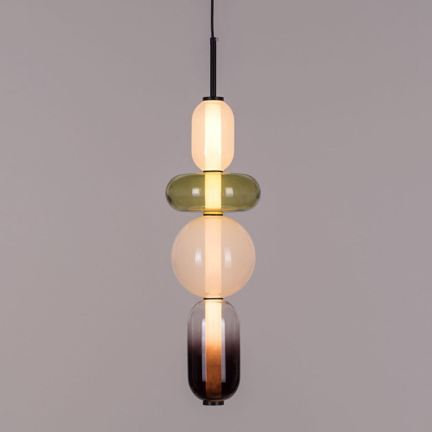 Coloured Glass Pendant Ceiling Lamp | Modern Chandelier Light for Dining and Living