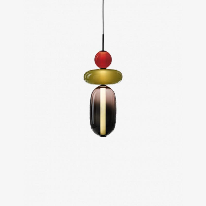 Coloured Glass Pendant Ceiling Lamp | Modern Chandelier Light for Dining and Living
