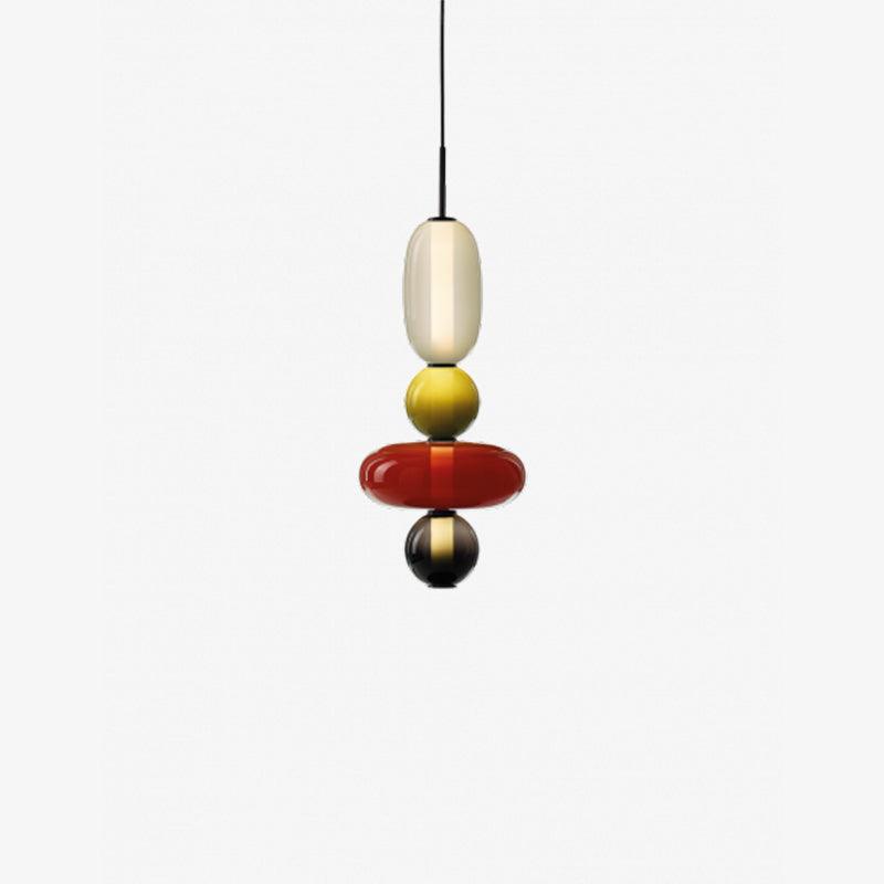 Coloured Glass Pendant Ceiling Lamp | Modern Chandelier Light for Dining and Living